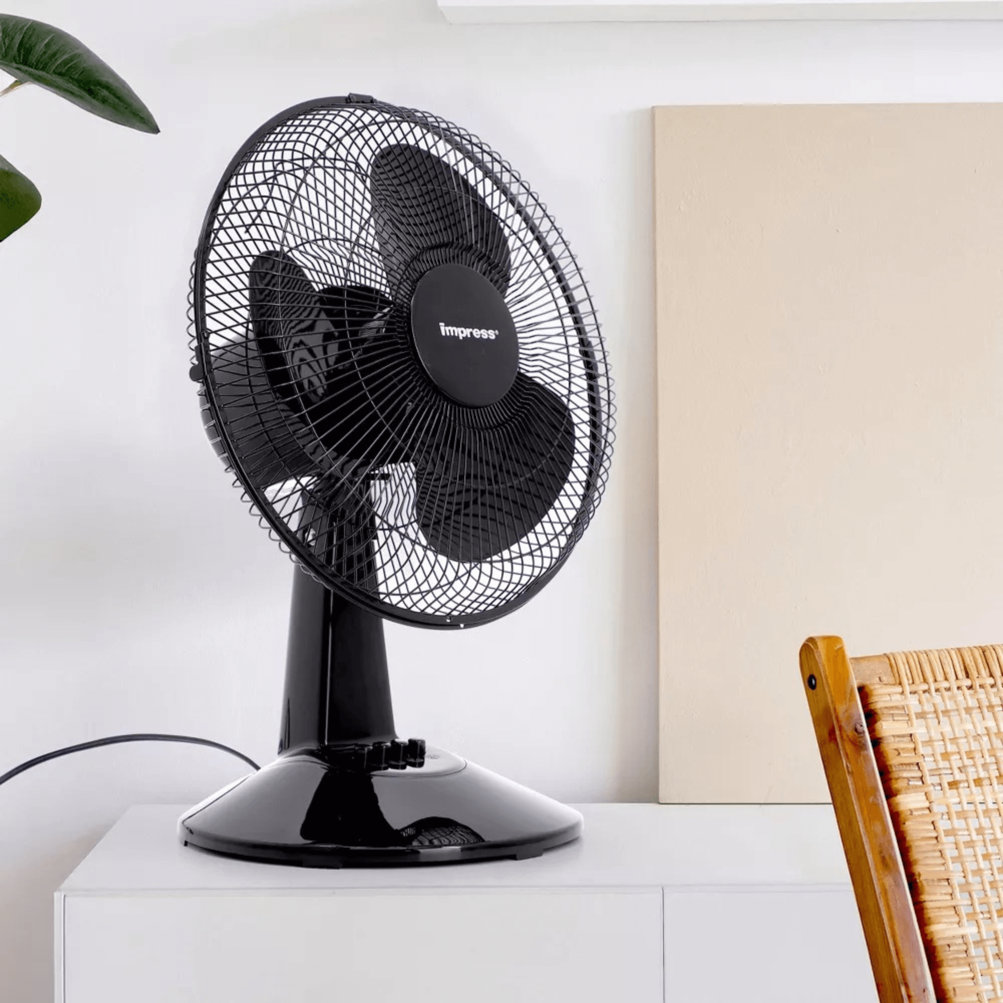 Impress 12-Inch 3-Speed Oscillating Desk and Table Fan Jupiter Gear Home