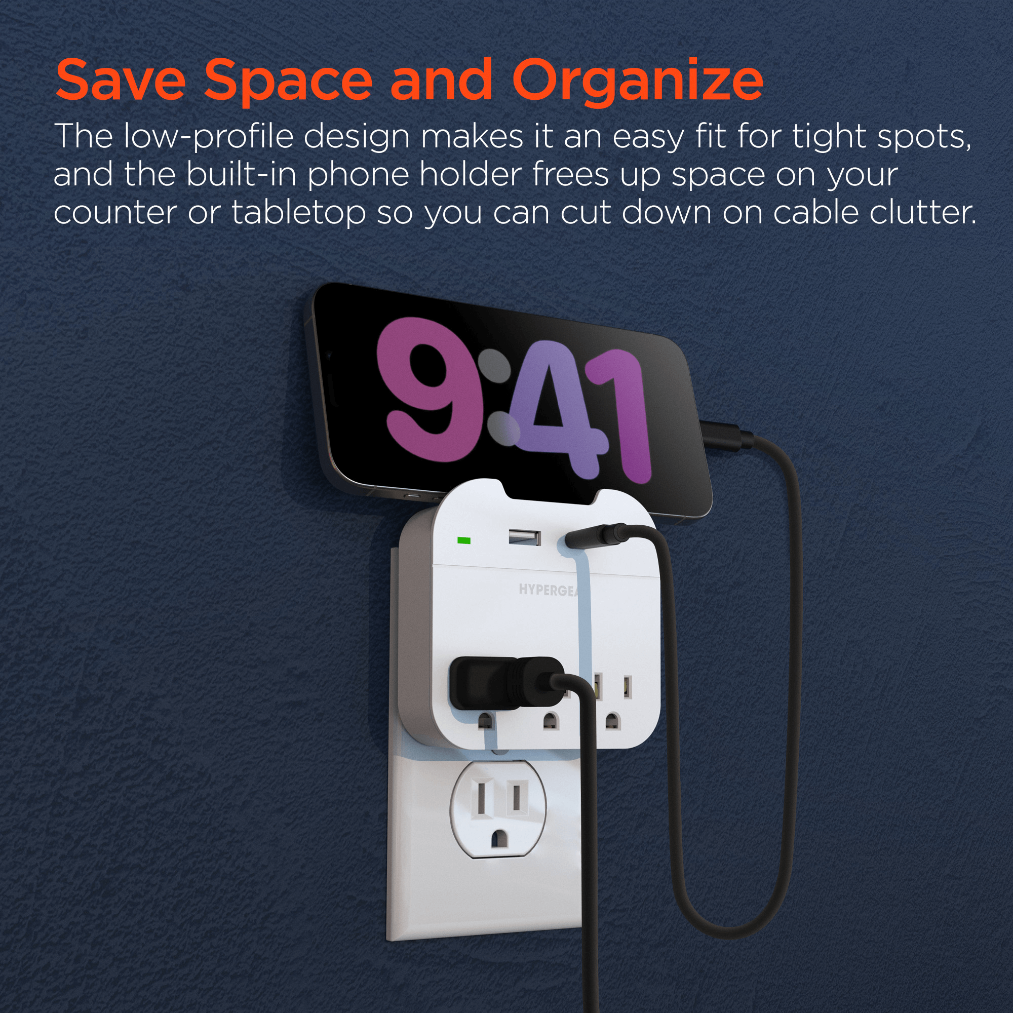 HyperGear Wall Adapter Power Strip 3 Outlets Jupiter Gear Home