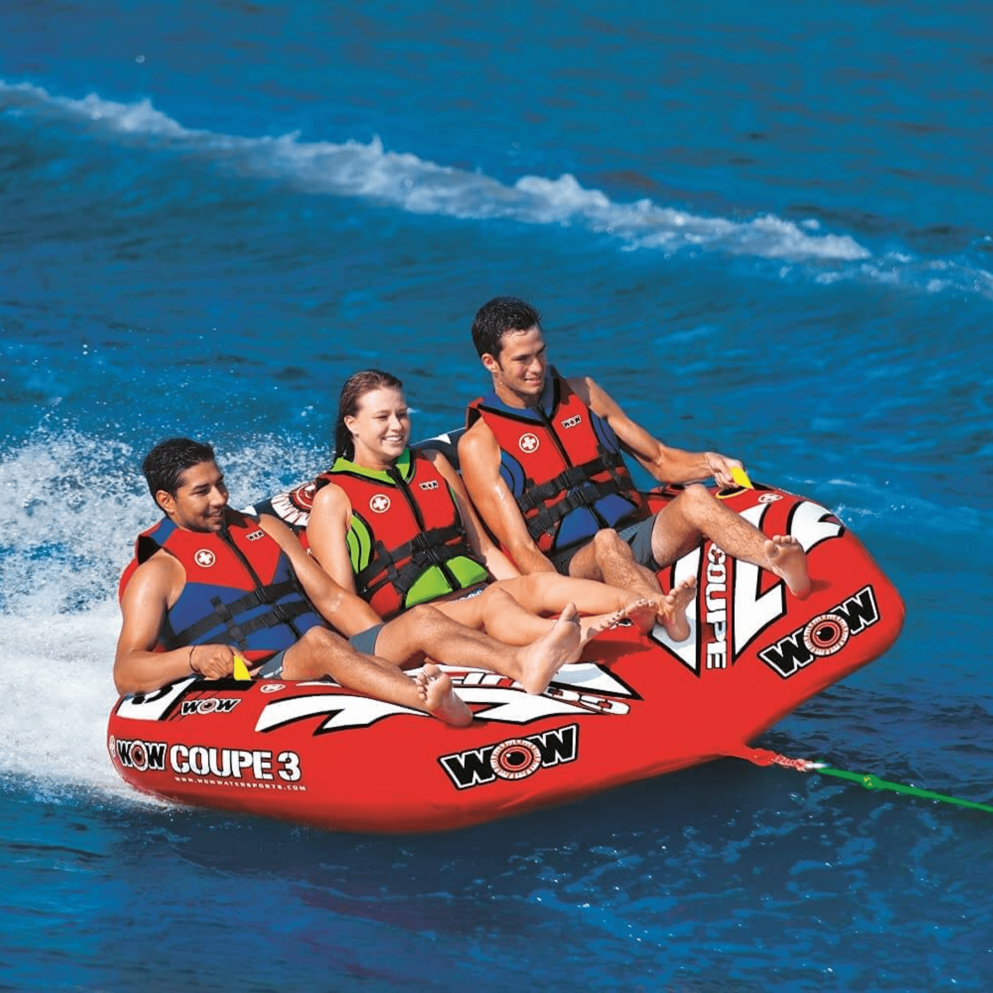 WOW Watersports 3-Person Coupe Cockpit Towable with Drop Speed Bottom Jupiter Gear Home