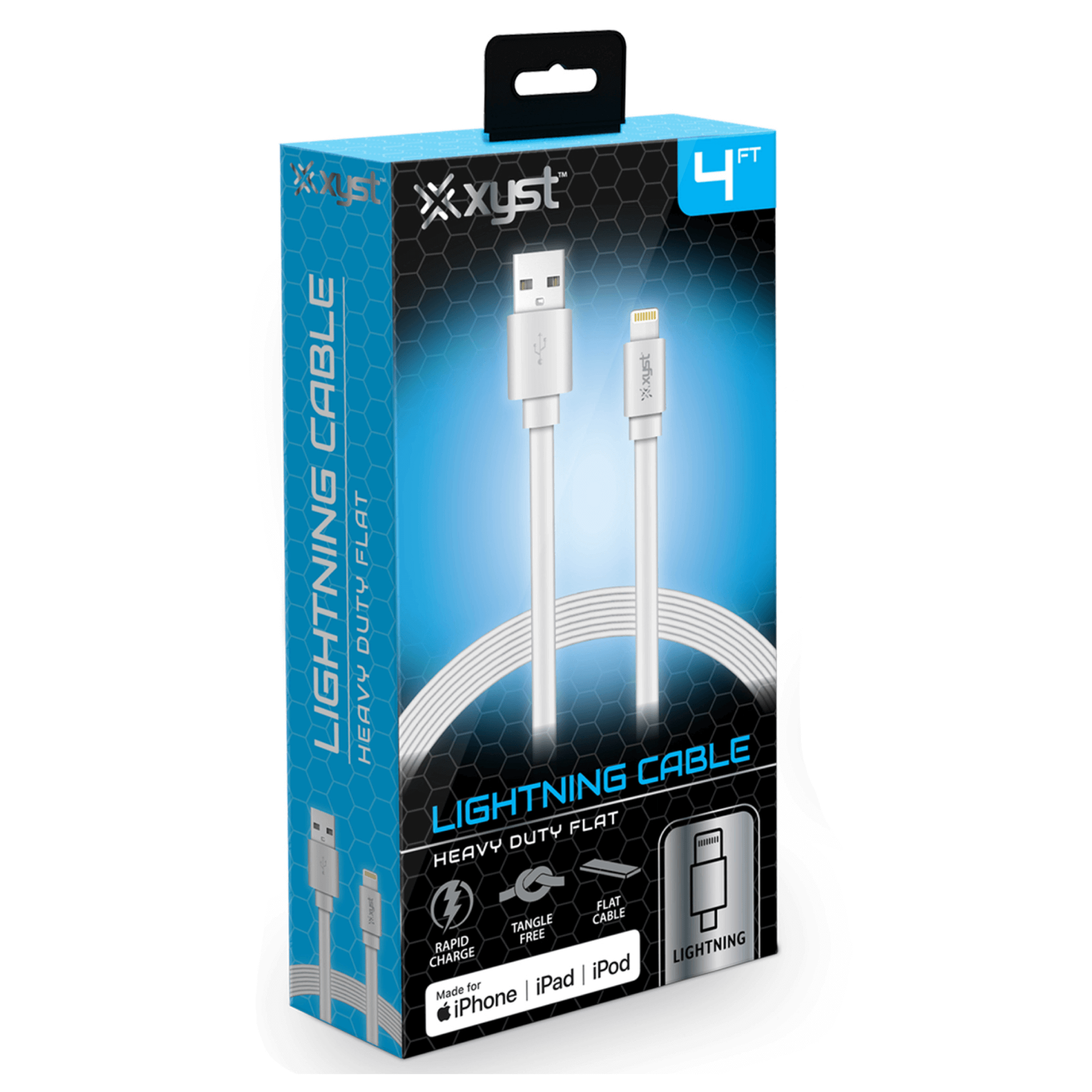 Xyst Charge and Sync USB to Lightning Flat Cable 4Ft Jupiter Gear Home