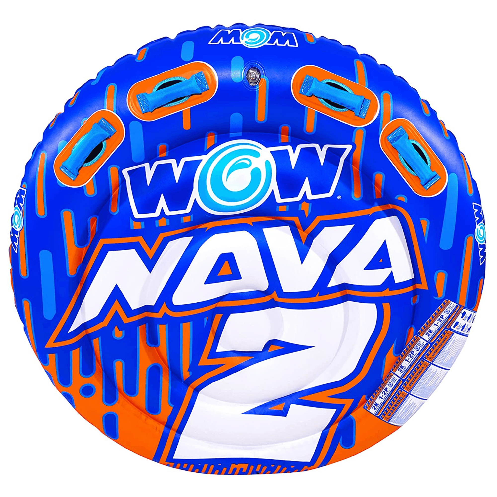 WOW Watersports Nova 2 Person Towable Deck Tube with Foam Handles Jupiter Gear Home
