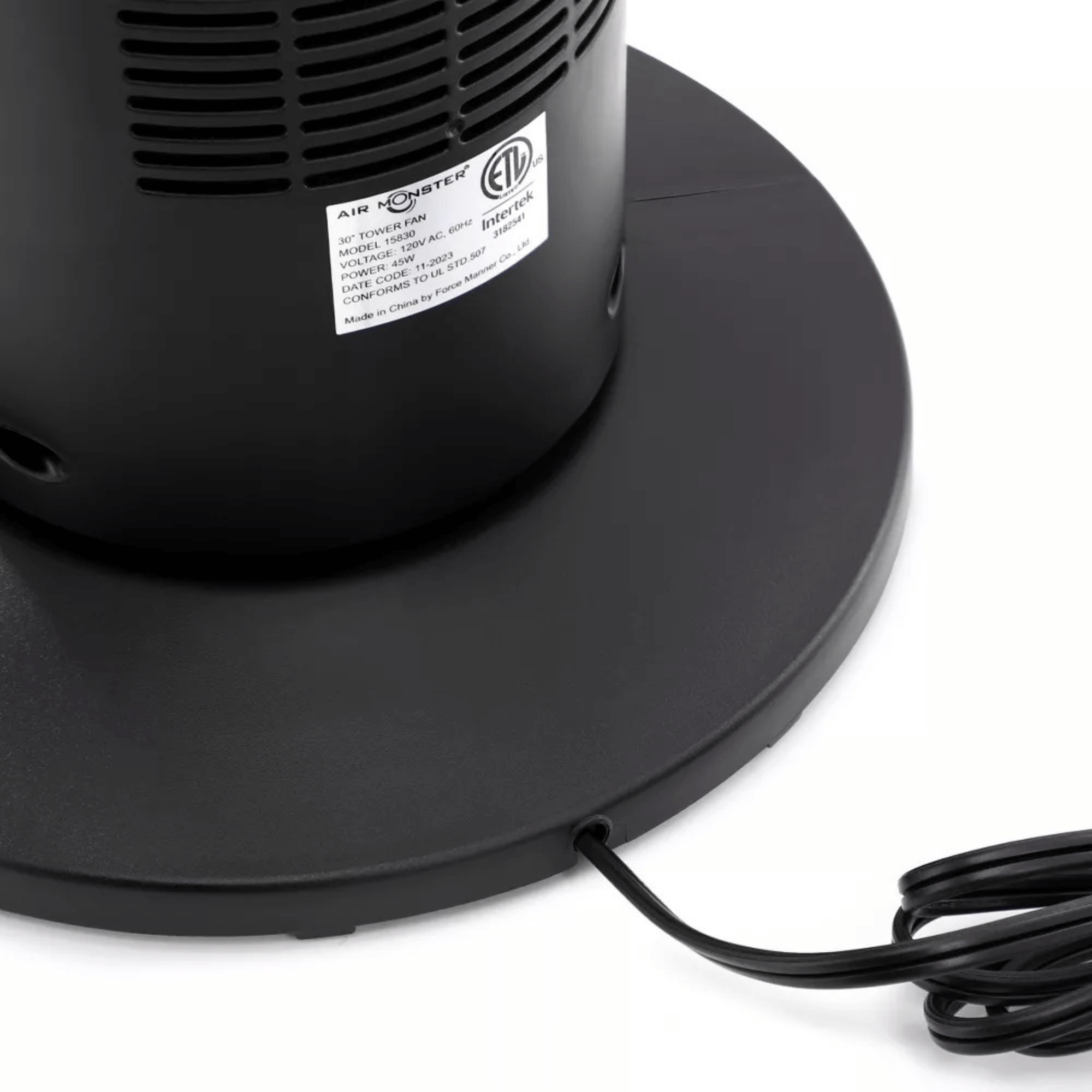 Air Monster 30-Inch 3-Speed 45W Oscillating Tower Fan with Timer Jupiter Gear Home