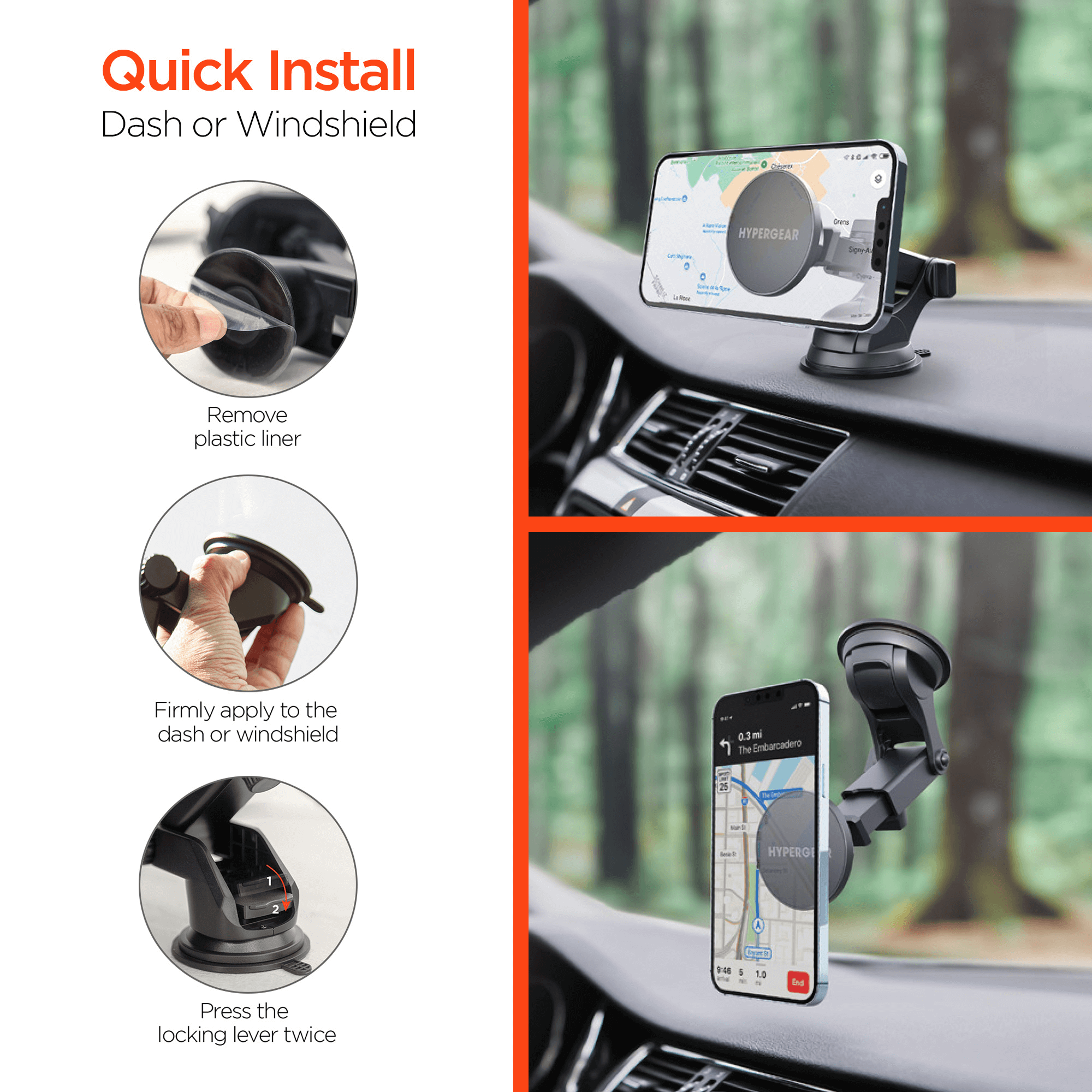 HyperGear MagGrip MagSafe Phone Mount Kit Jupiter Gear Home