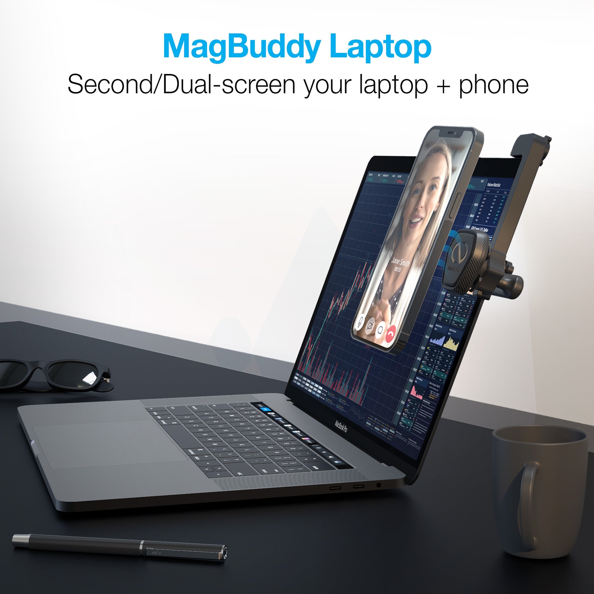 Naztech MagBuddy Elite Laptop Mount w Adjustable Angle & Orientation Jupiter Gear Home