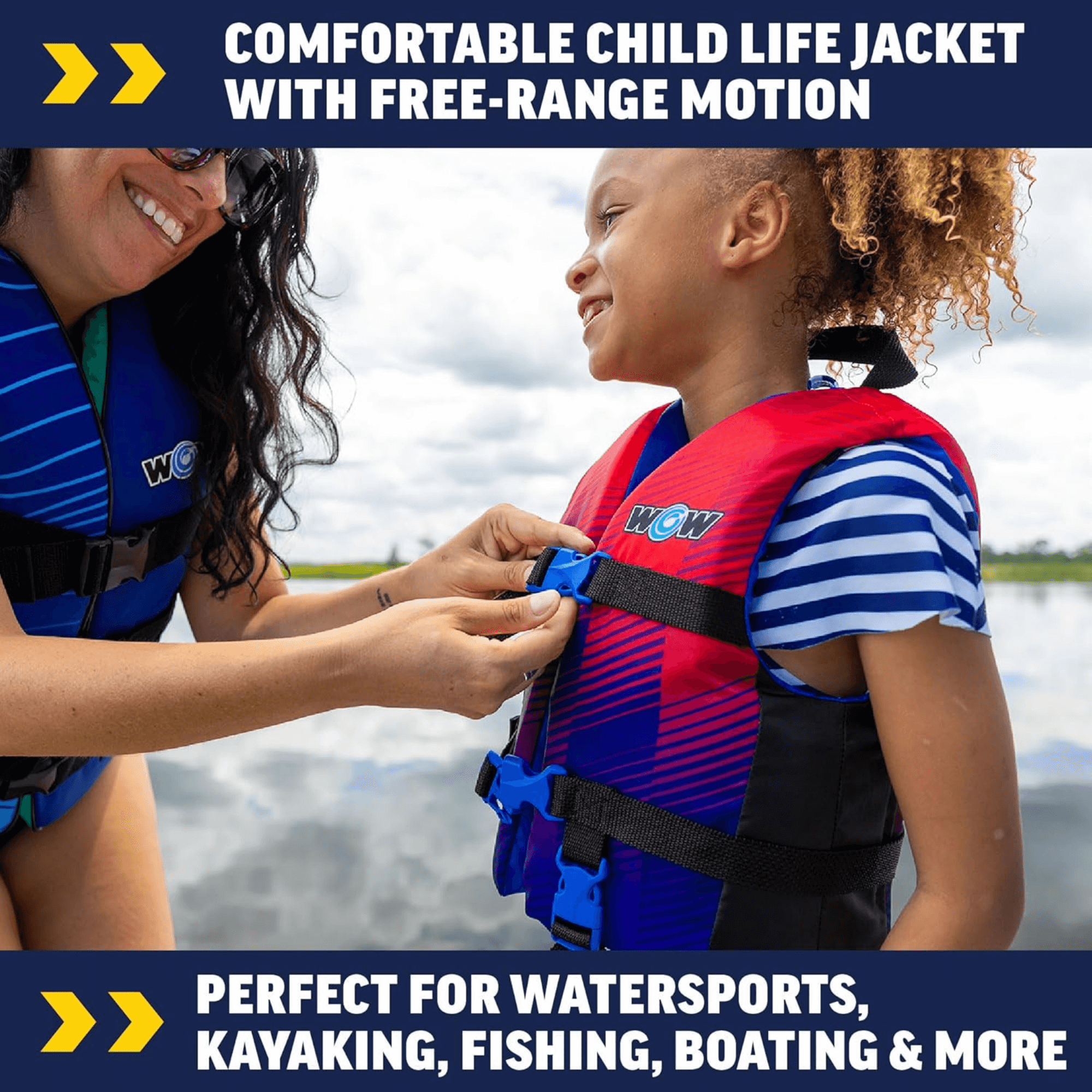 WOW Watersports Vis-Wave Child Life Vest Jupiter Gear Home