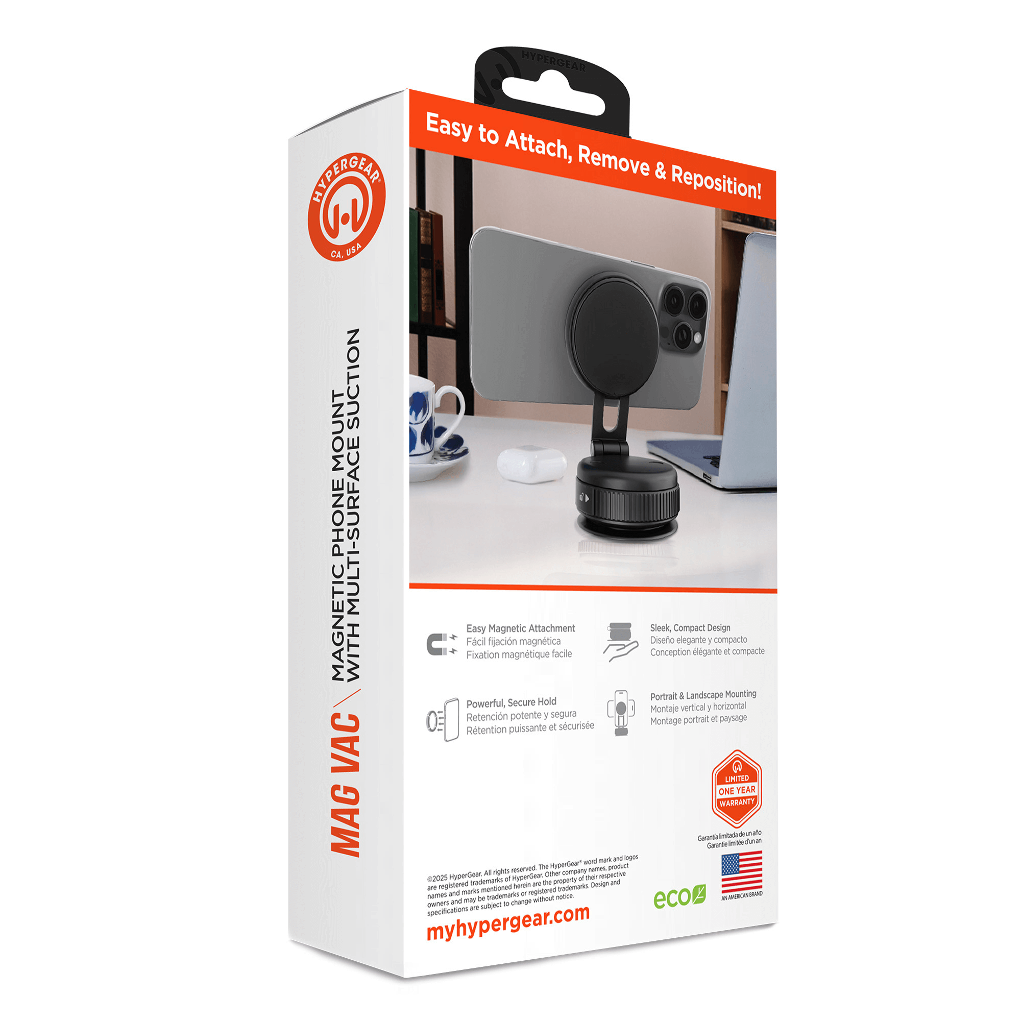 HyperGear Mag Vac Magnetic Phone Mount with Vacuum Suction Cup Base Jupiter Gear Home