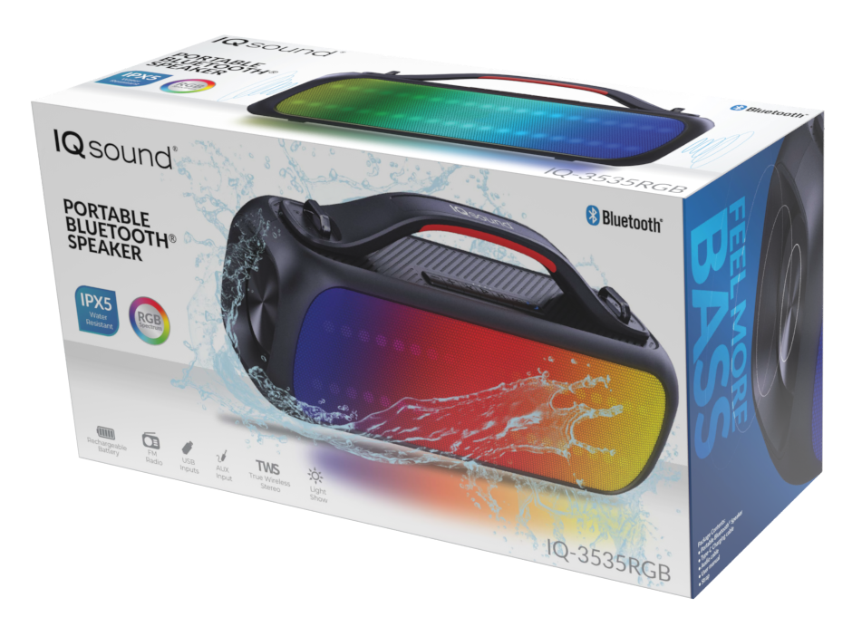 IQ Sound Portable Water-Resistant Bluetooth Speaker Jupiter Gear Home