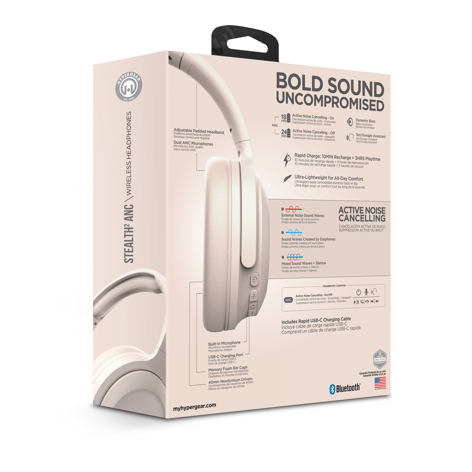HyperGear Stealth2 ANC Wireless Headphones Jupiter Gear Home