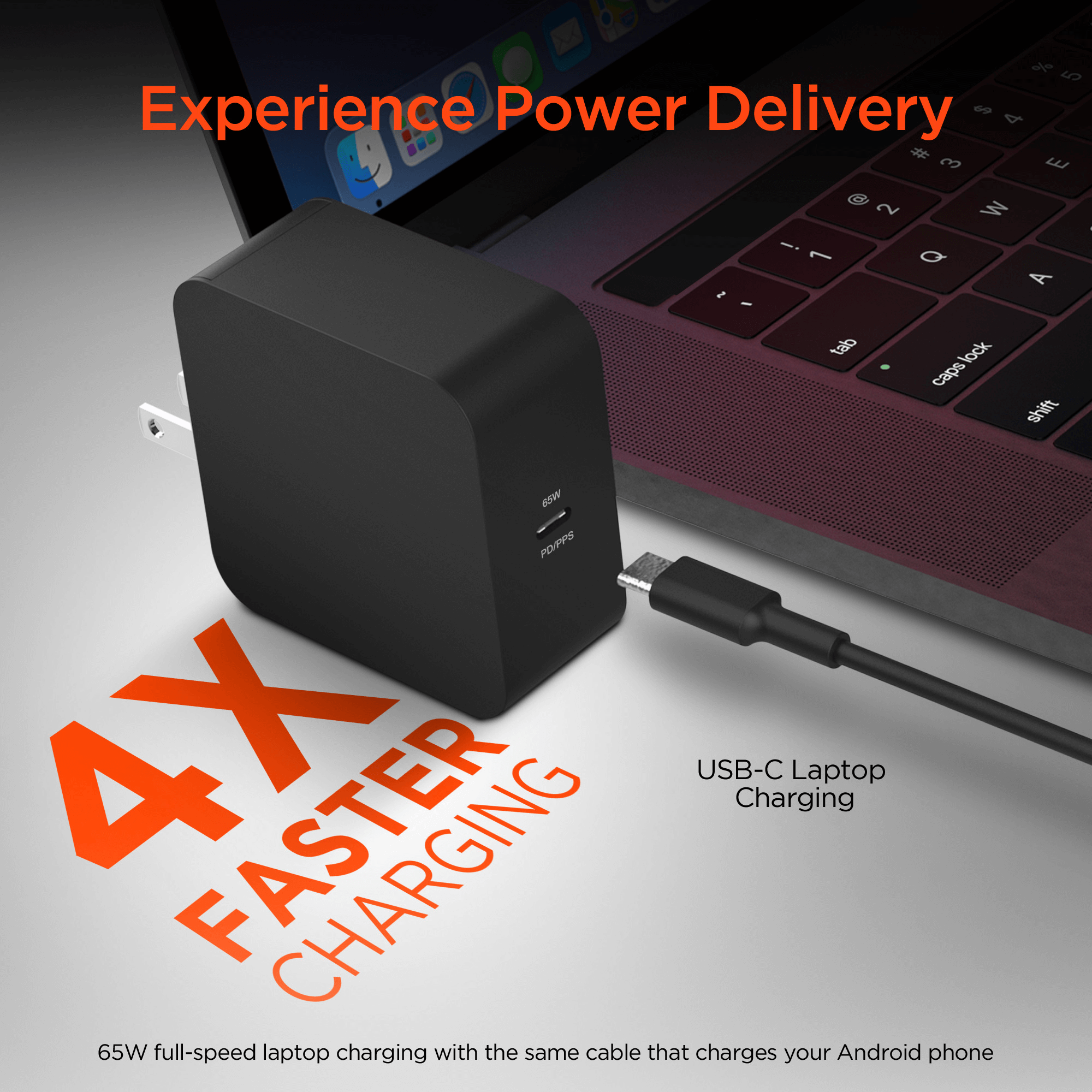 HyperGear SpeedBoost 65W USB-C PD Laptop Wall Charger with PPS Jupiter Gear Home