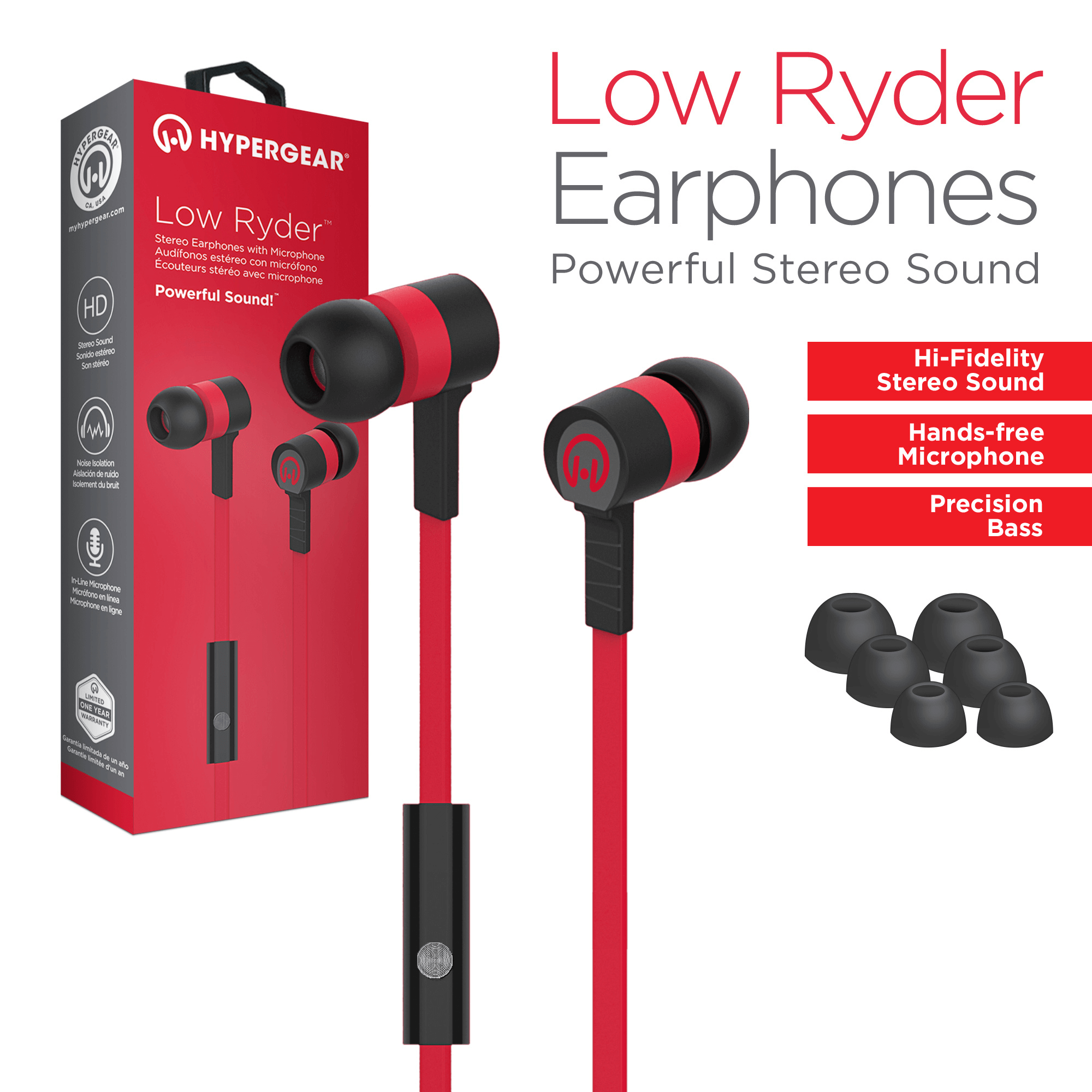 HyperGear Low Ryder Earphones w Mic 3.5mm Jupiter Gear Home
