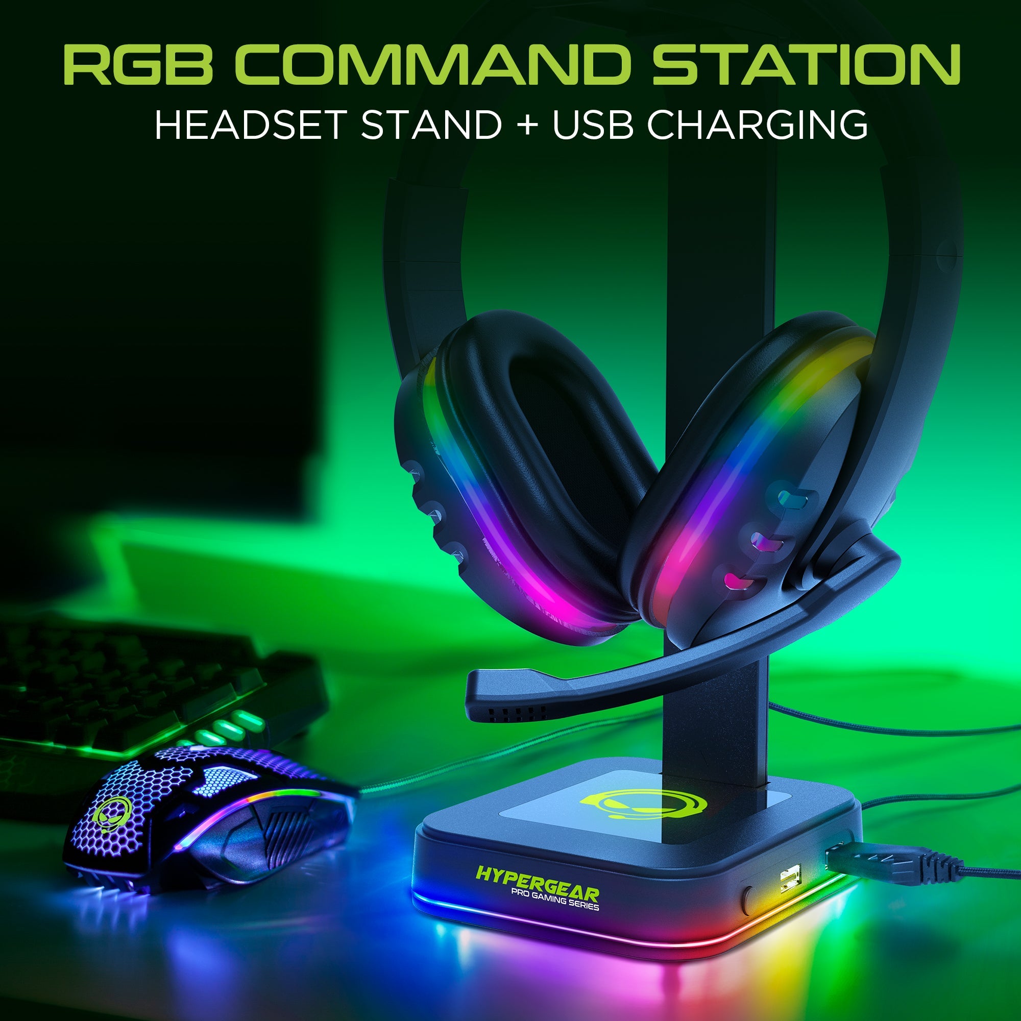 HyperGear RGB Command Station Headset Stand w 6 Color Light Effects Jupiter Gear Home