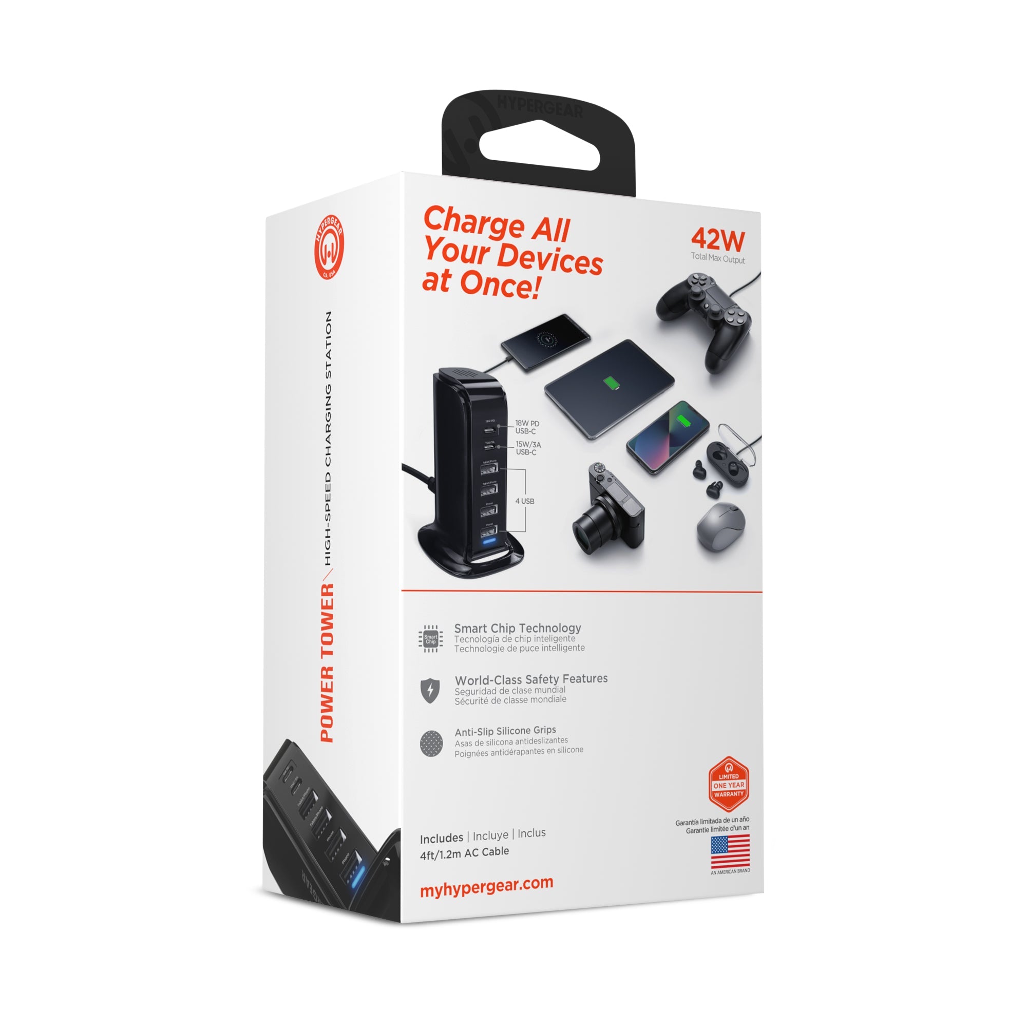 HyperGear Power Tower 42W 6 USB Charging Station Jupiter Gear Home