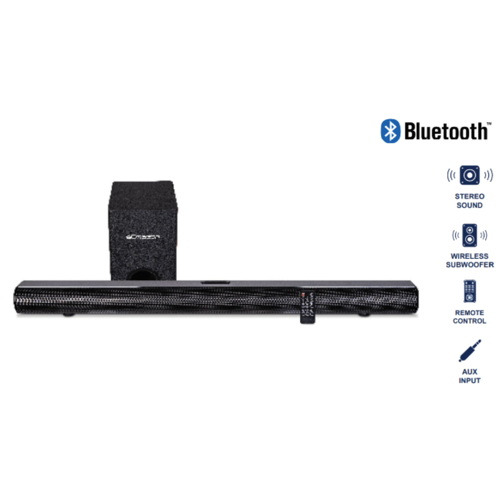 Emerson 37" Bluetooth Soundbar with Subwoofer and Remote Control Jupiter Gear Home