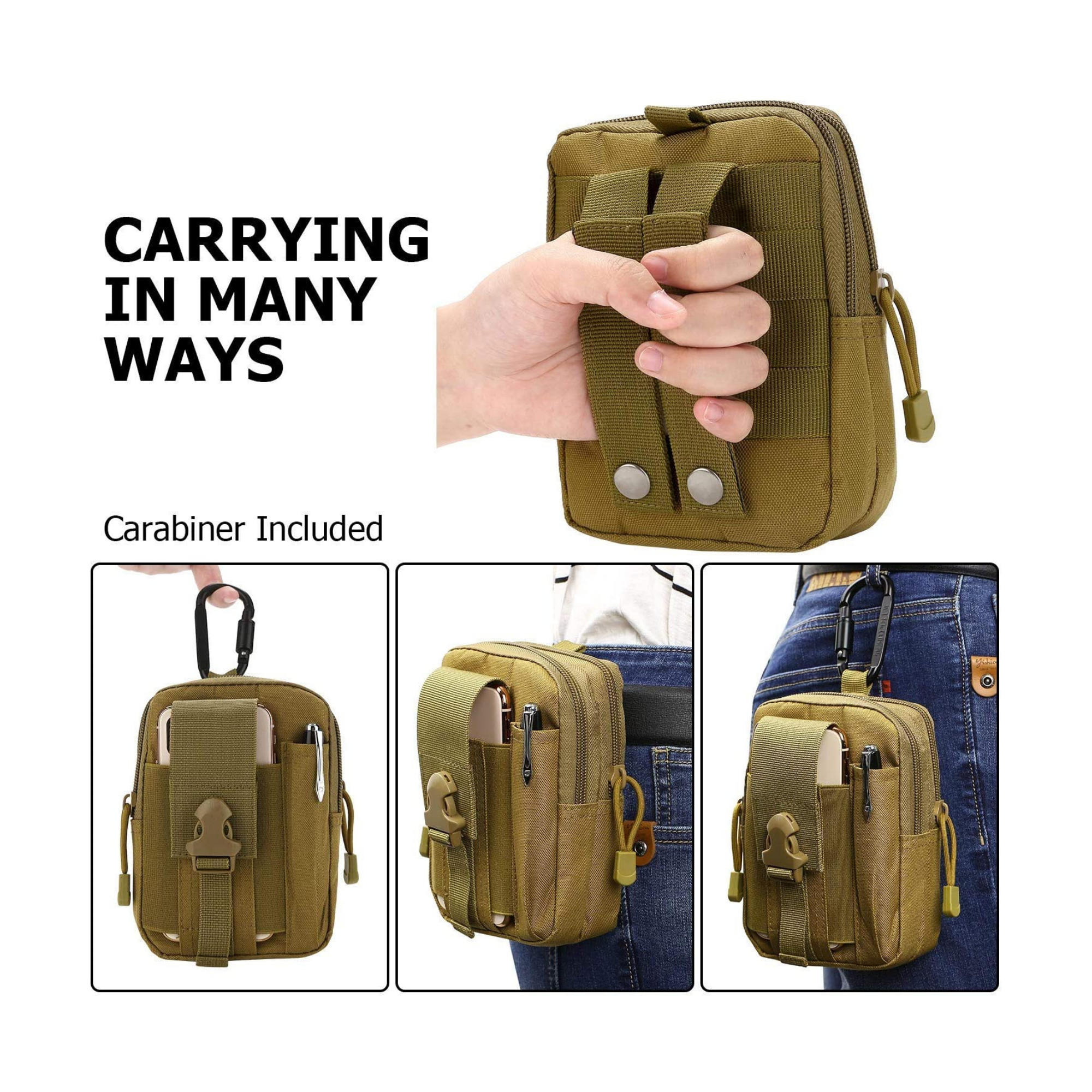JupiterGear Tactical MOLLE Military Pouch Waist Bag for Hiking, Running and Outdoor Activities Jupiter Gear Home