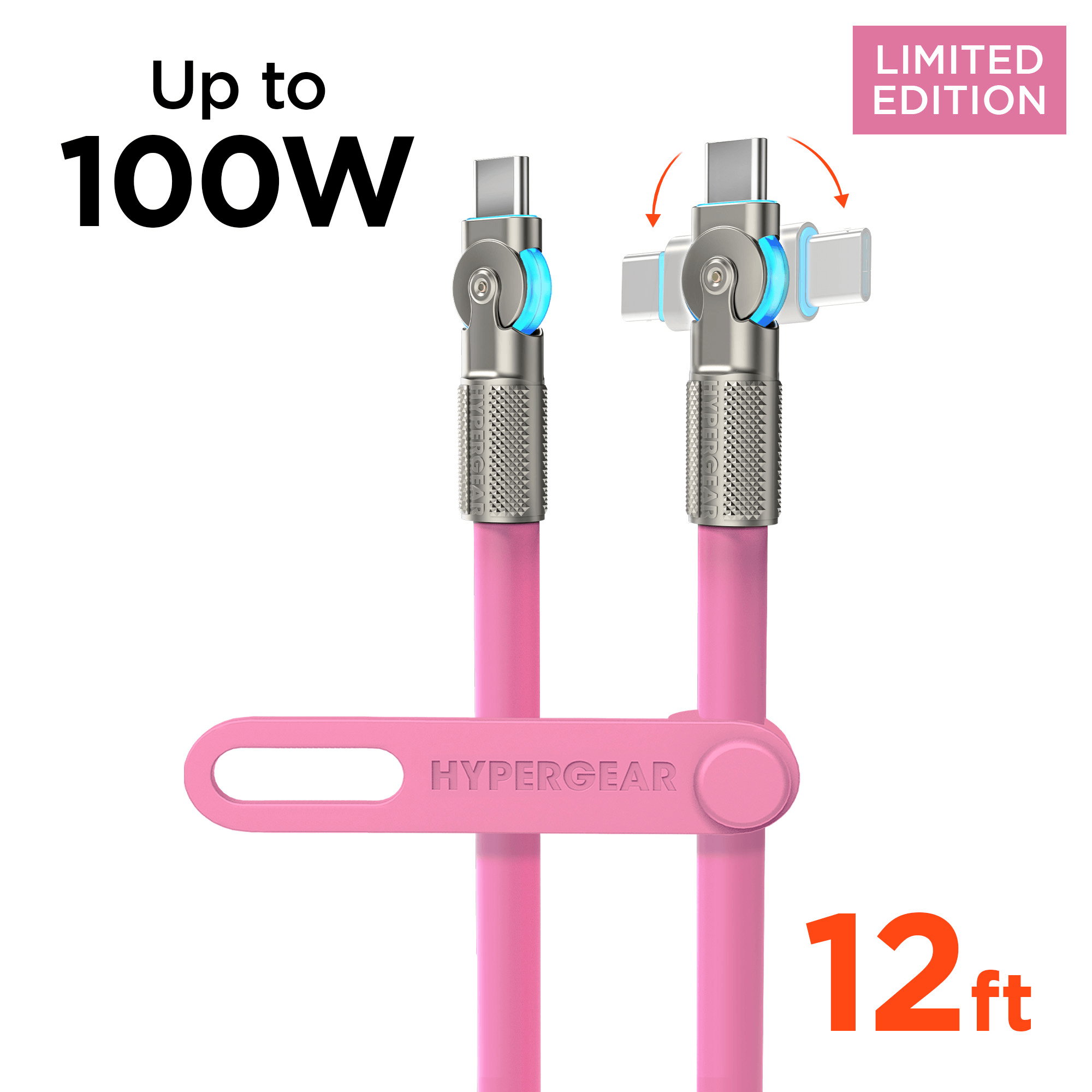 HyperGear Chunky180° 100W USB-C to USB-C Rugged Fast Charge Cable 12ft Jupiter Gear Home
