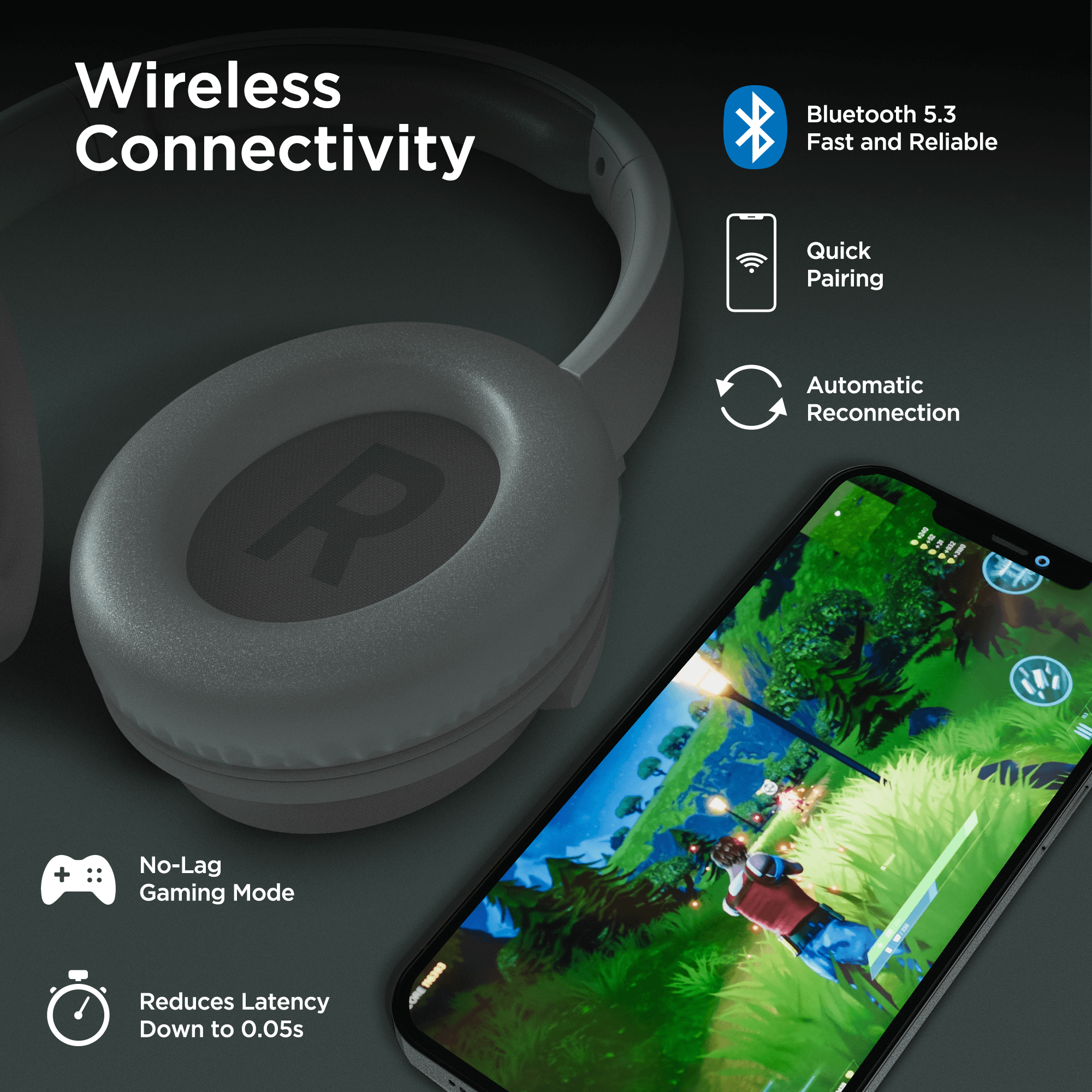 HyperGear Stealth2 ANC Wireless Headphones Jupiter Gear Home