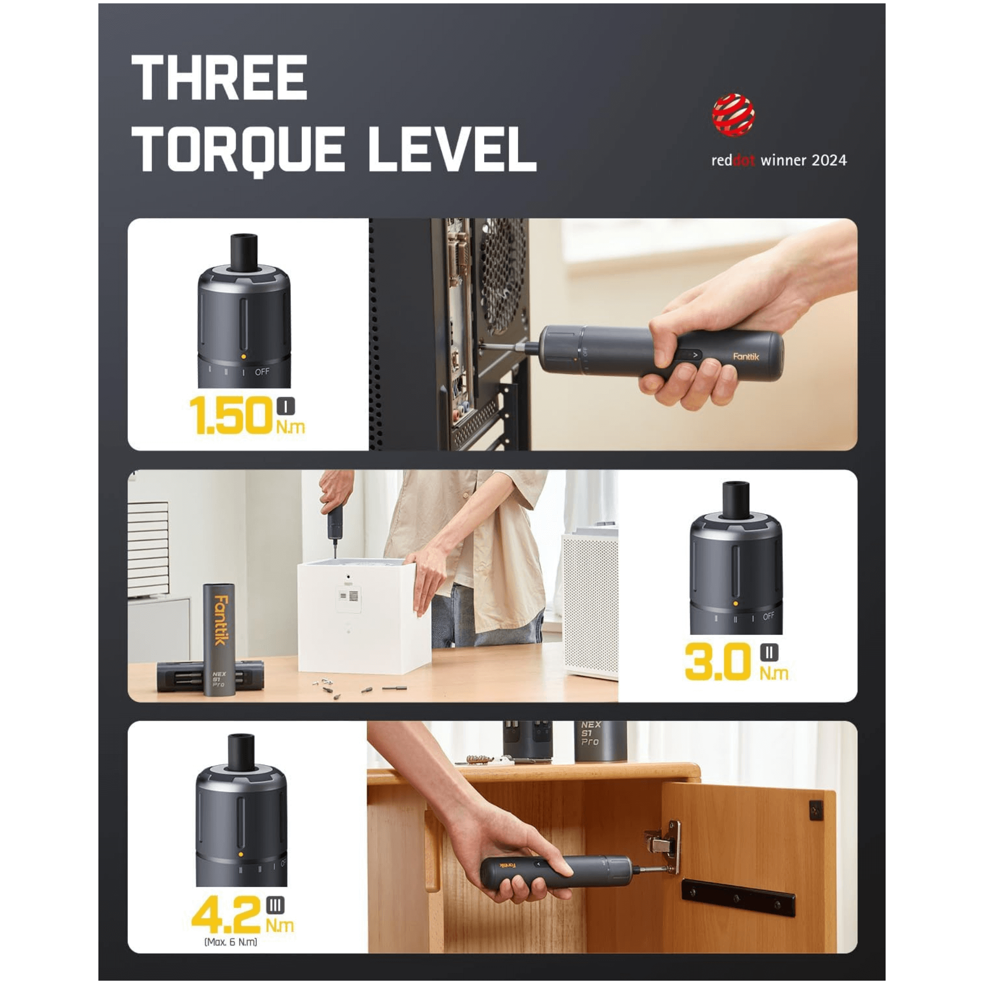 Fanttik NEX S1 Pro 3.7V Cordless Electric Power Screwdriver Kit - REFURBISHED Jupiter Gear Home