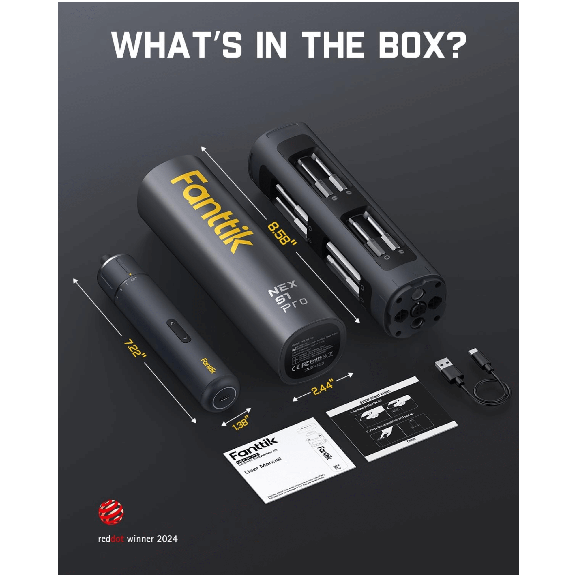 Fanttik NEX S1 Pro 3.7V Cordless Electric Power Screwdriver Kit - REFURBISHED Jupiter Gear Home