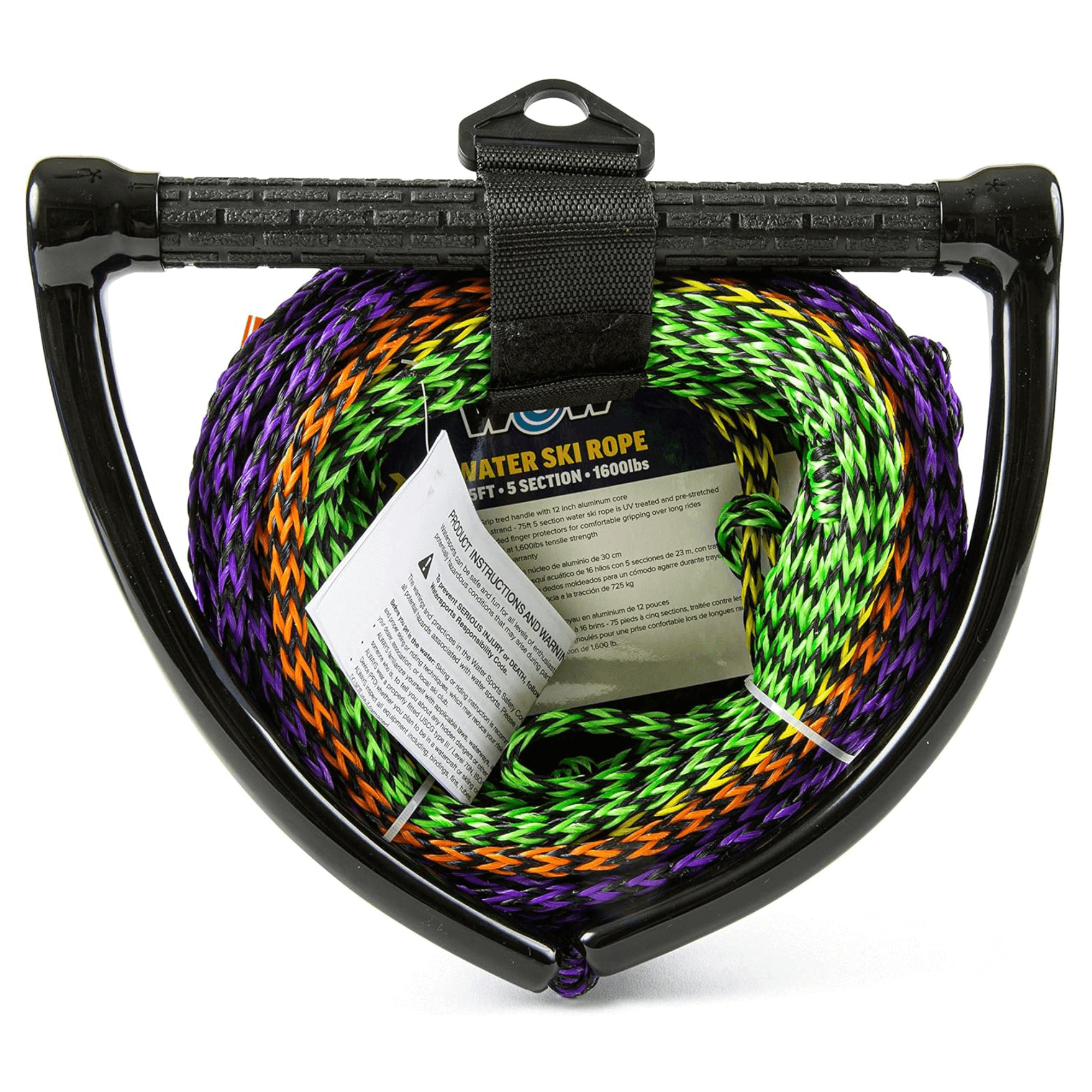 WOW Watersports 75ft 5-Section Pre-Stretched Water Ski Rope Jupiter Gear Home