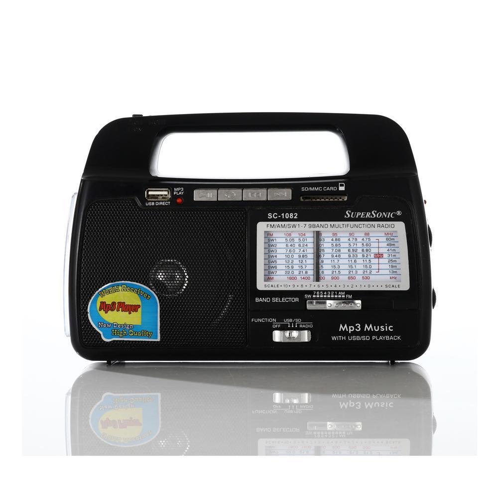Supersonic 9 Band AM FM SW1-7 Portable Radio Jupiter Gear Home