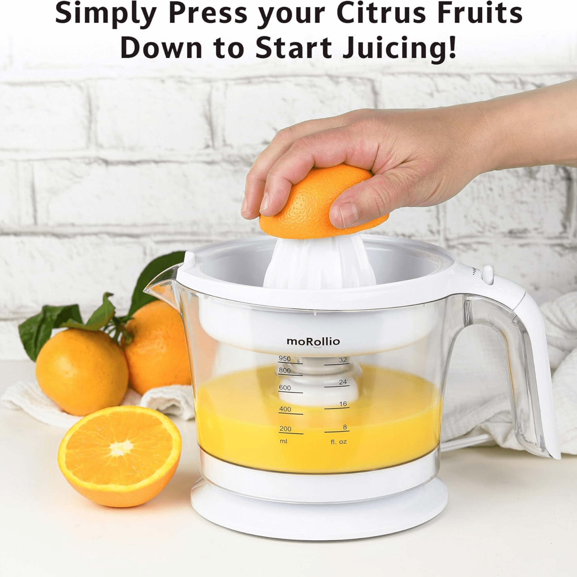 moRollio Compact 32oz Electric Citrus Juicer Jupiter Gear Home