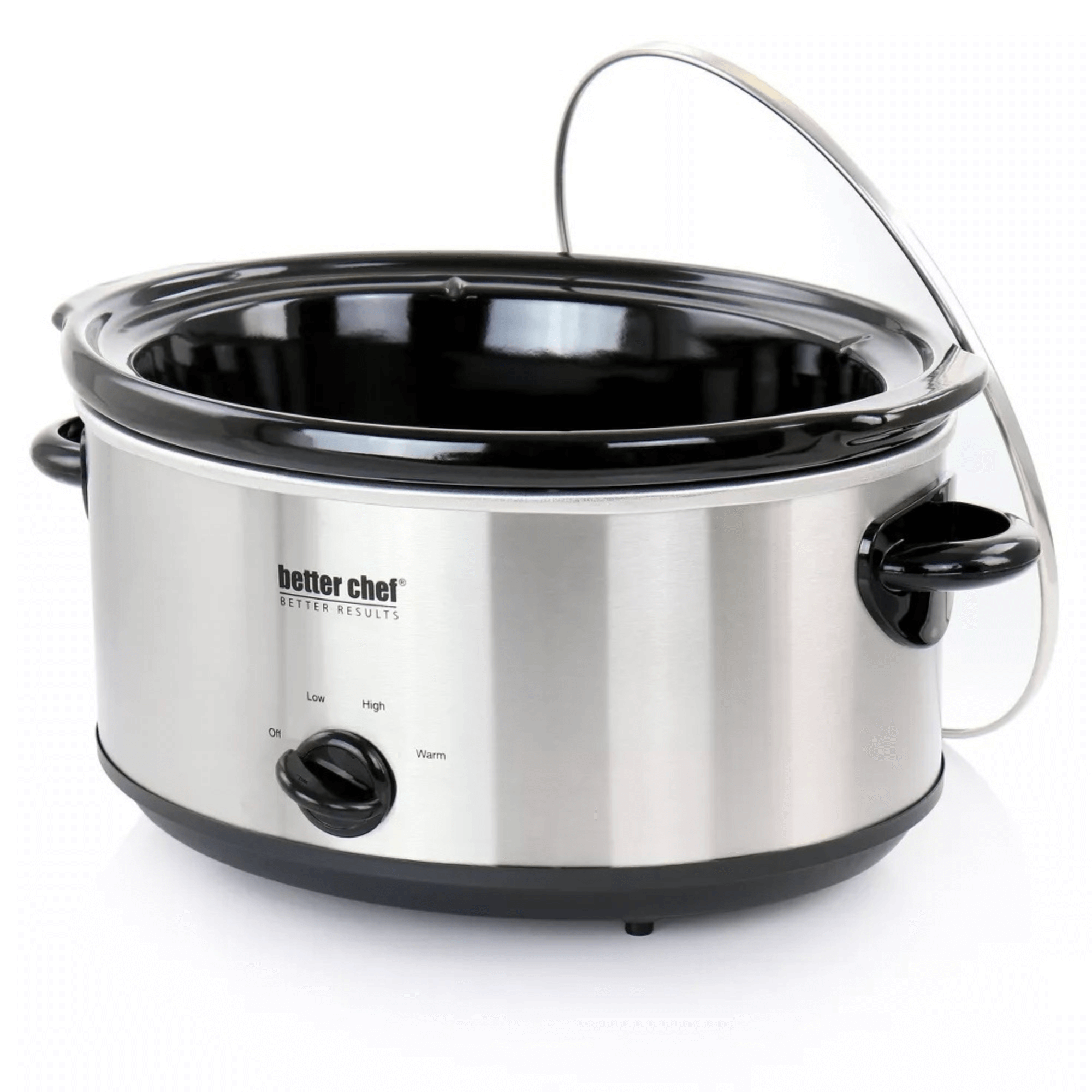 Better Chef 6-Quart Oval Stainless Steel Slow Cooker with Removable Stoneware Crock Jupiter Gear Home