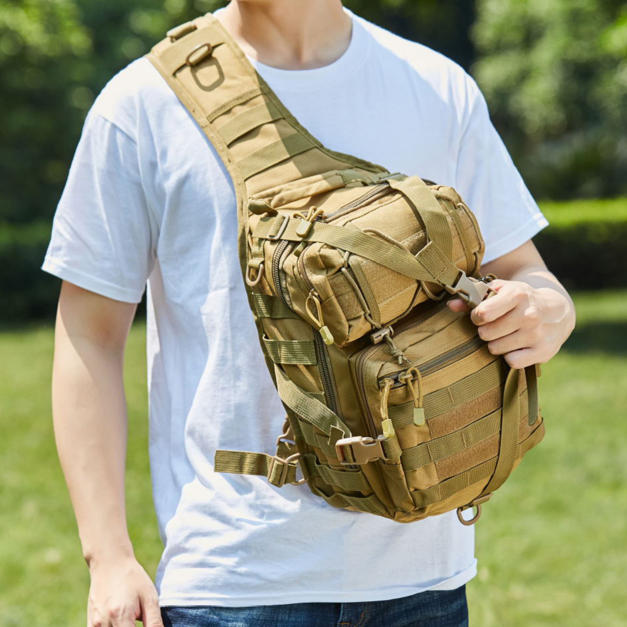 JupiterGear Tactical Military Sling Backpack 15L Shoulder Bag Molle Outdoor Daypack Backpack with Adjustable Strap Jupiter Gear Home