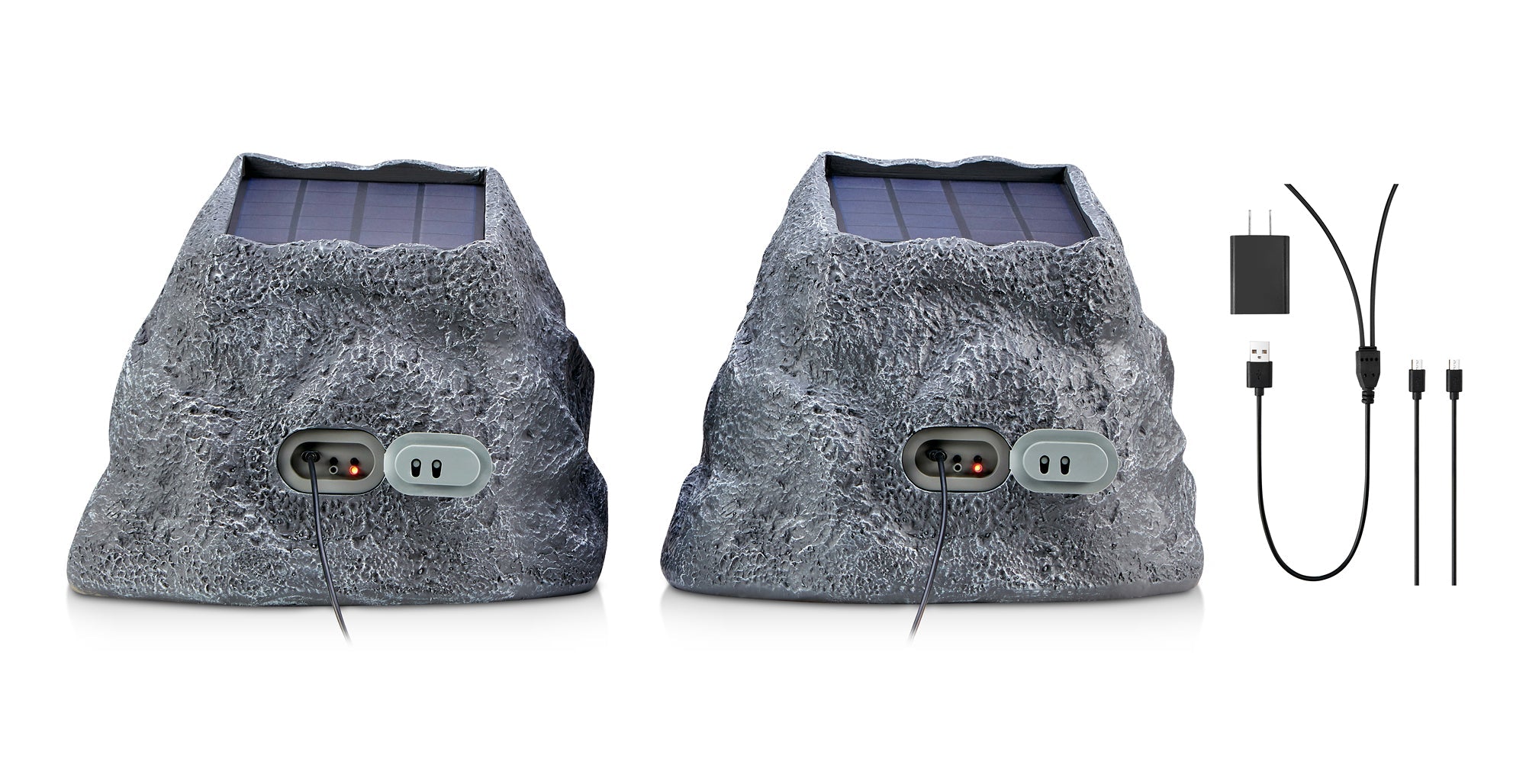 SoundPro 1-Pair Bluetooth Multi-Link Solar Rechargeable Wireless Rock Speakers Jupiter Gear Home