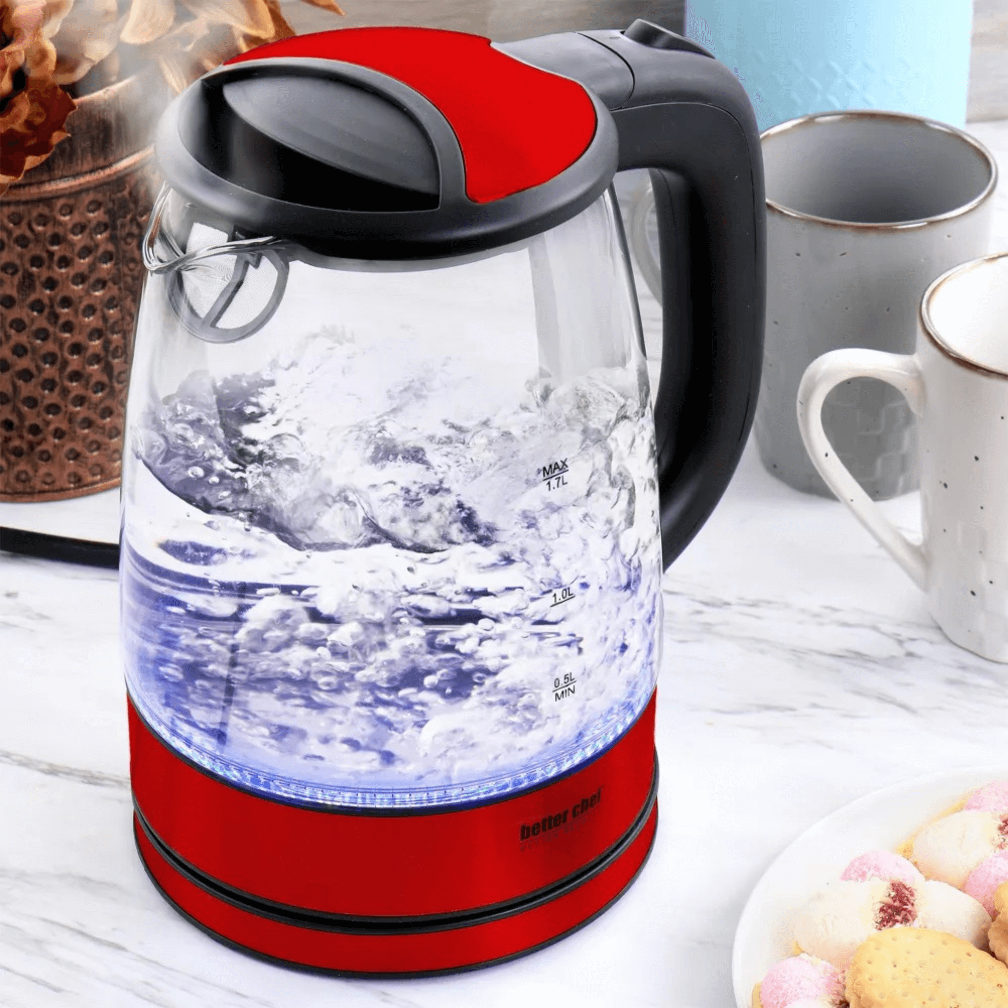 Better Chef 1.7 Liter 360 Degree Glass Cordless Electric Kettle Jupiter Gear Home