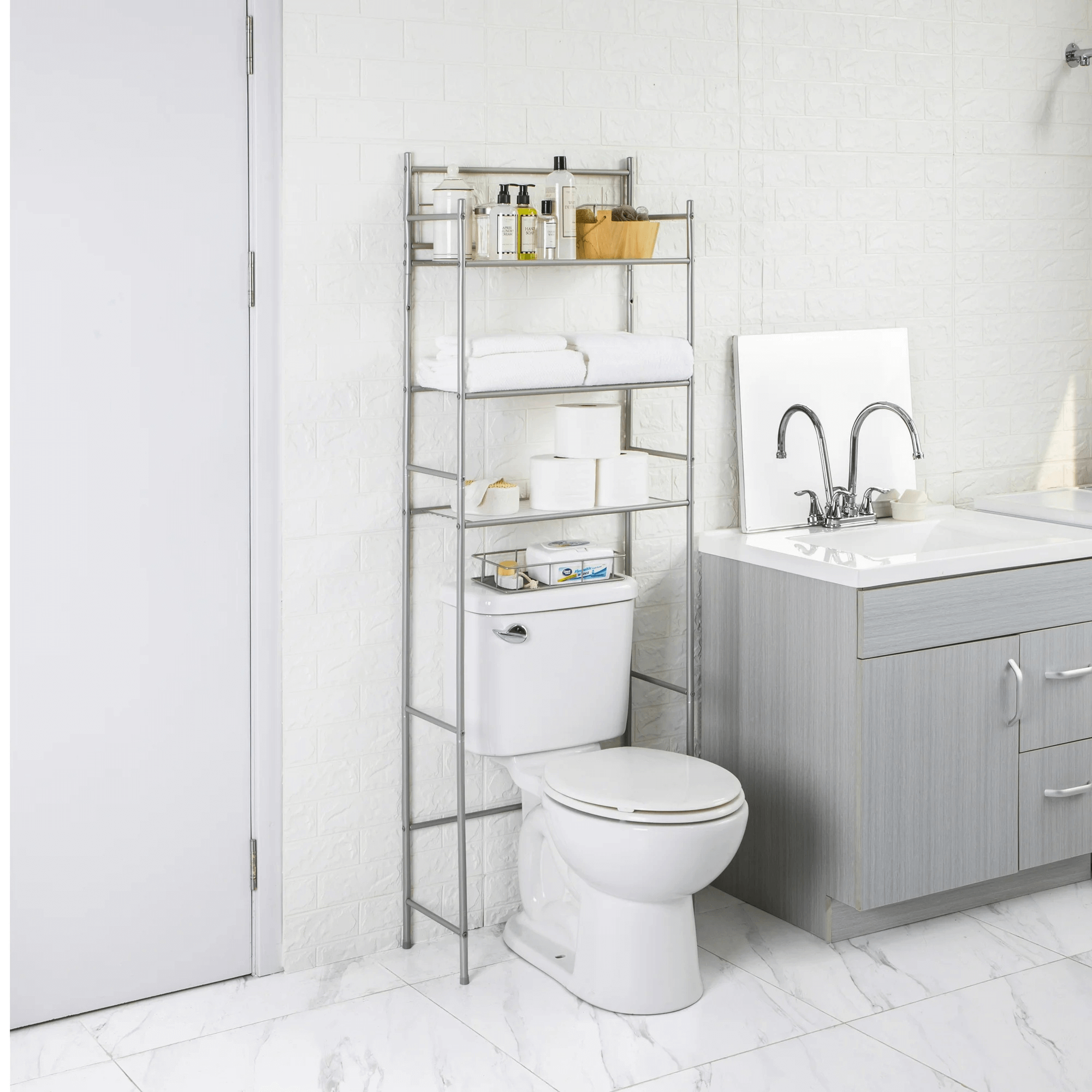Mainstays 3-Shelf Over-the-Toilet Steel Storage Rack Jupiter Gear Home