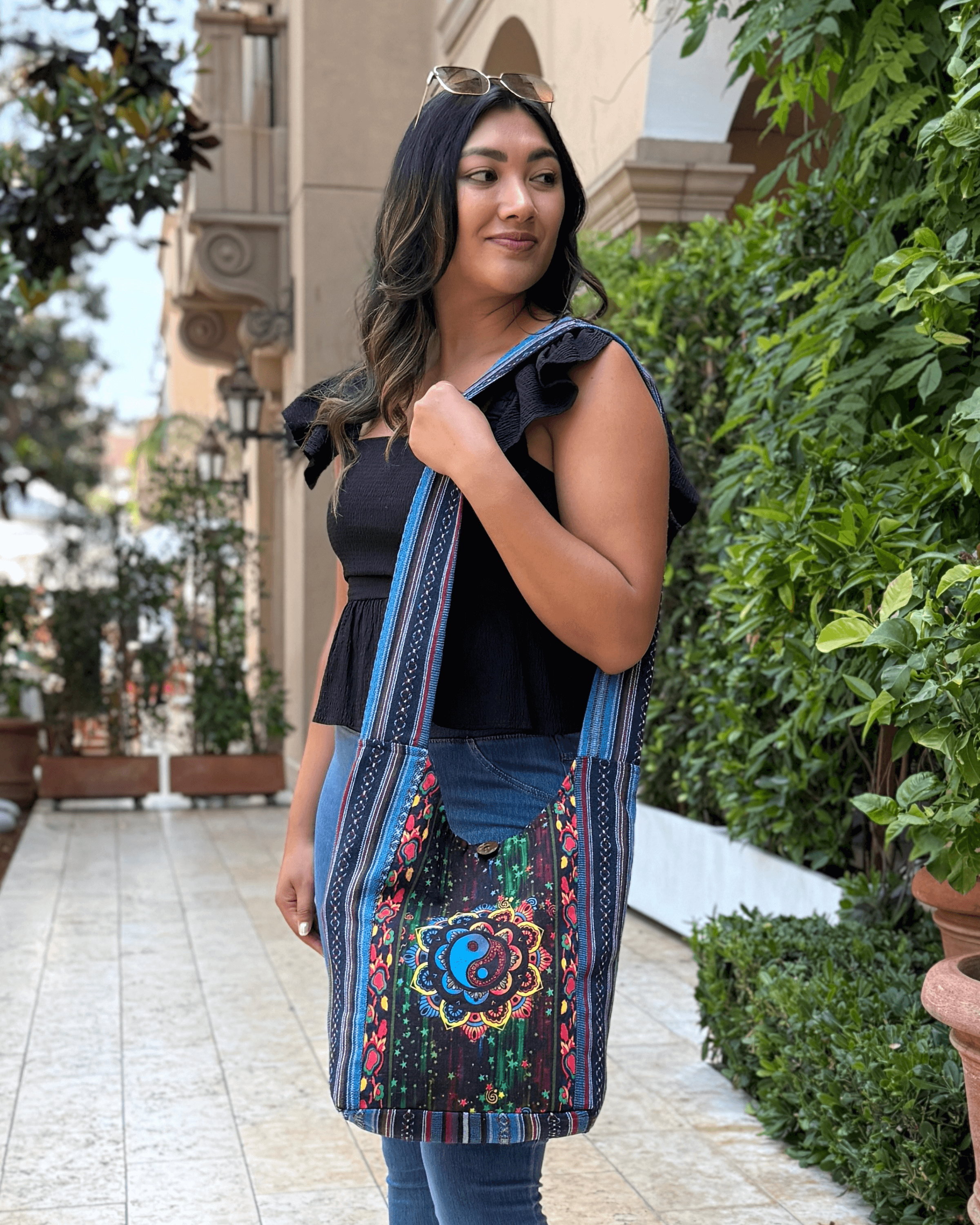 Kathmandu Collection Yin Yang Print Hobo Bag Jupiter Gear Home