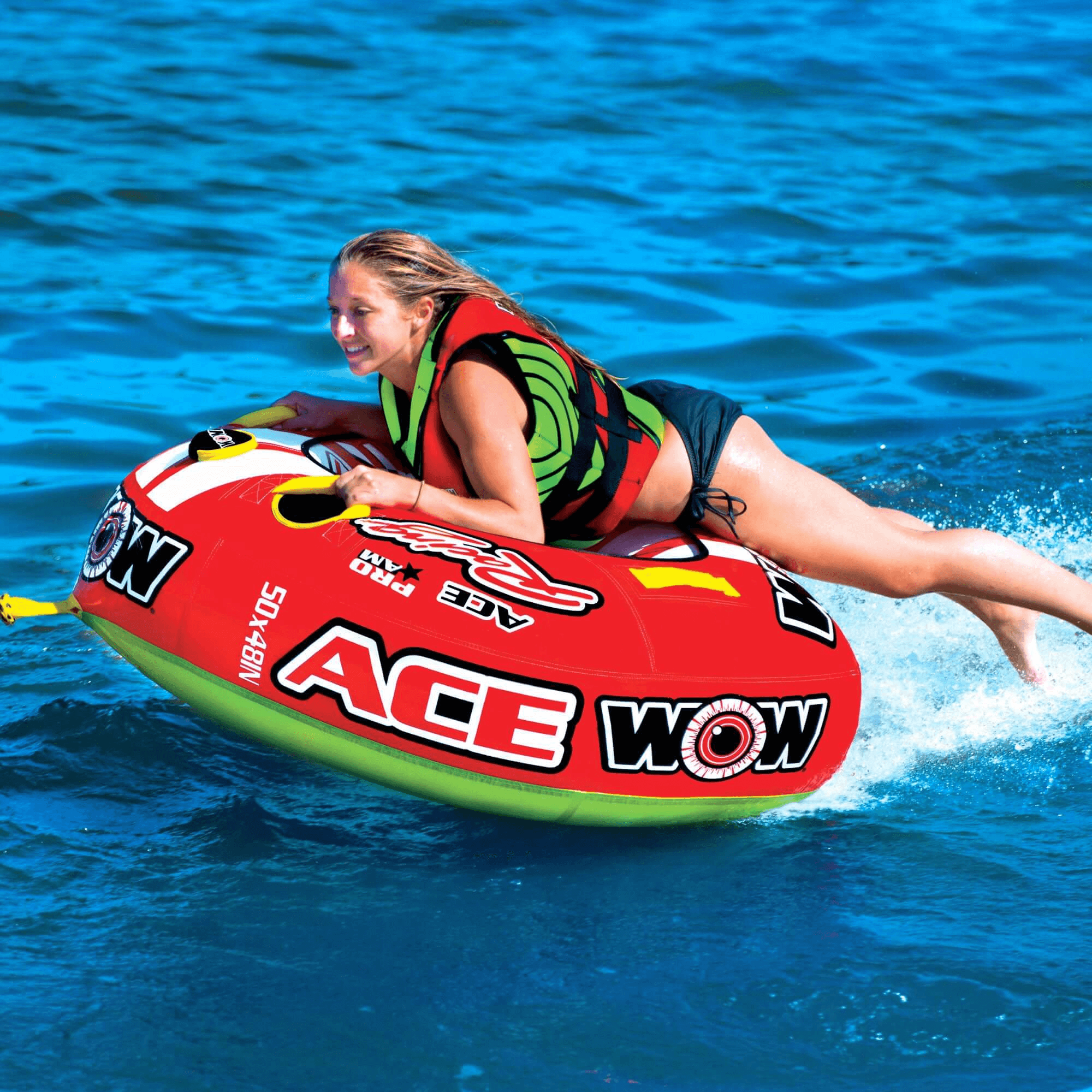 WOW Watersports Ace Racing Boat Tube 1 Person Inflatable Towable Tube Jupiter Gear Home