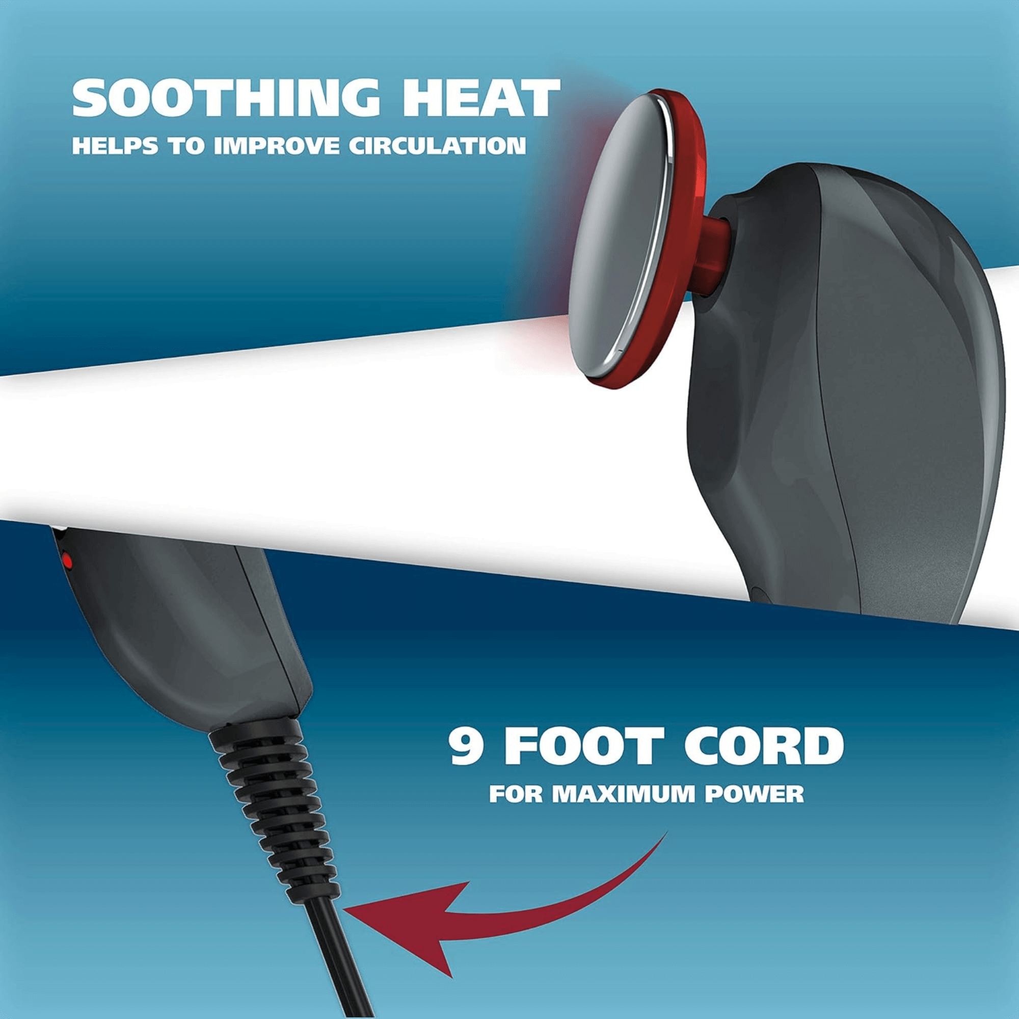 Wahl 2-Speed Handheld Heat Therapy Therapeutic Full-Body Massager Jupiter Gear Home
