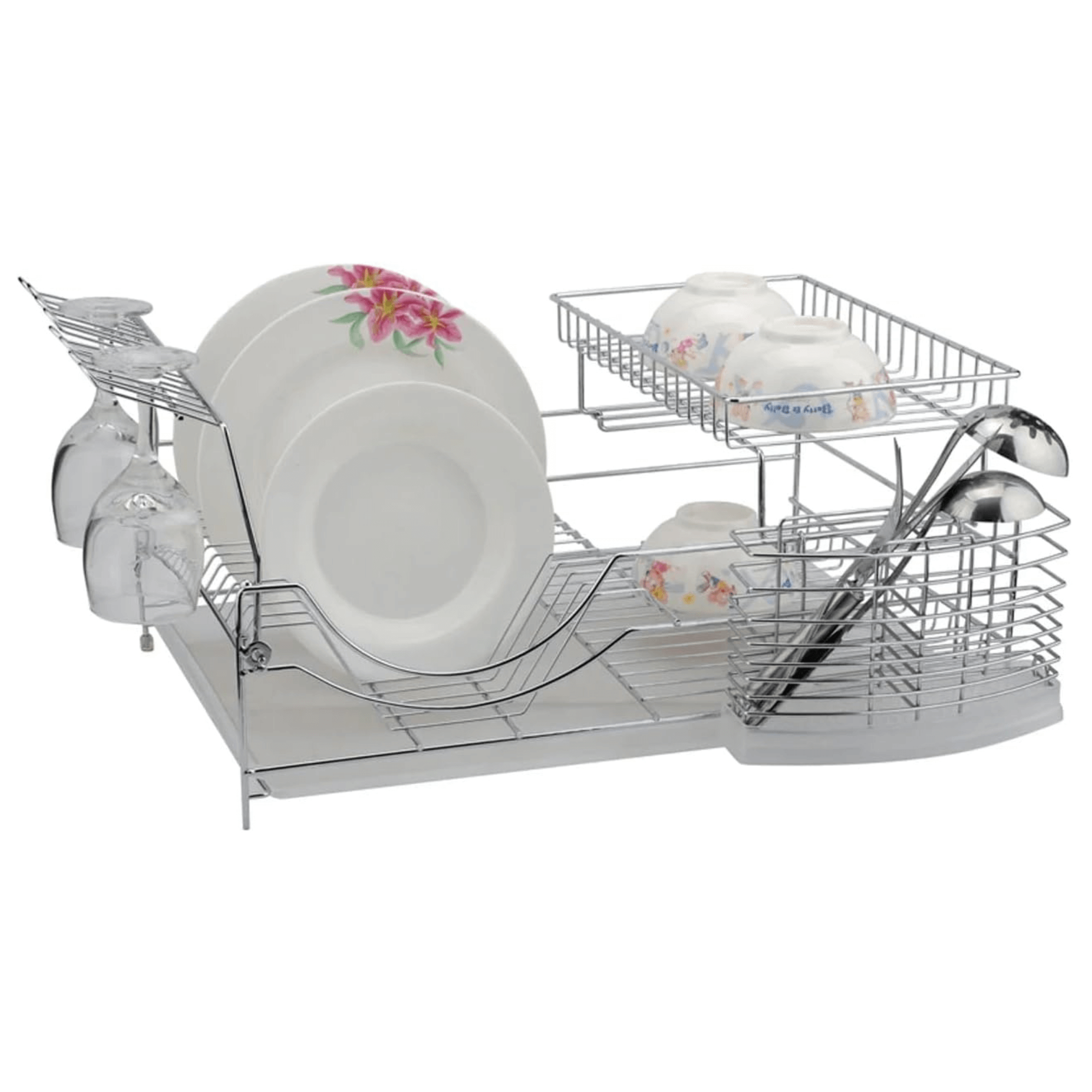 Better Chef 22" 2-Tier Chrome Deluxe Dish Rack Jupiter Gear Home