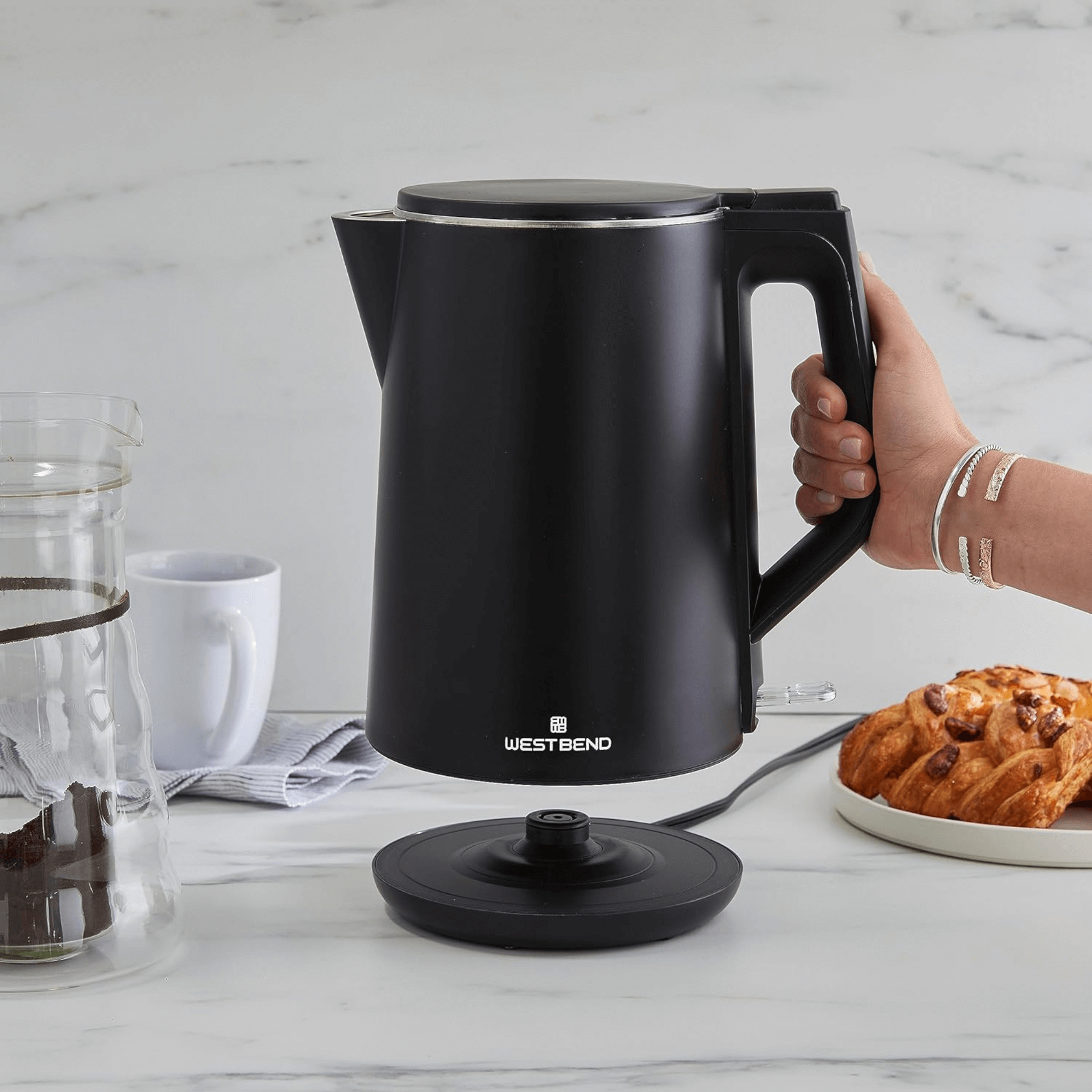 West Bend 1500W 1.5L Cordless Kettle with Stainless Interior Jupiter Gear Home