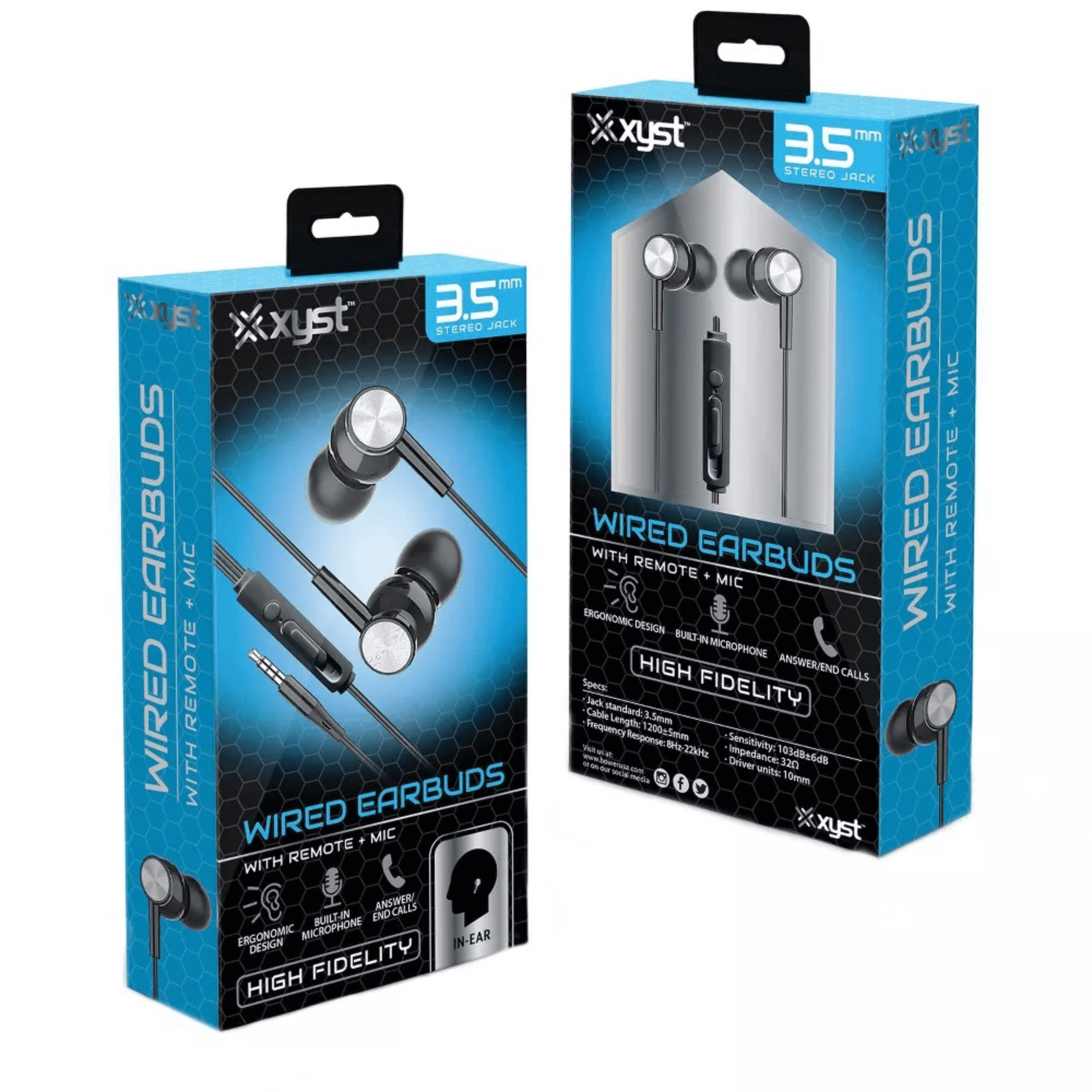 Xyst 3.5mm Stereo In-Ear Earbuds with Microphone Jupiter Gear Home