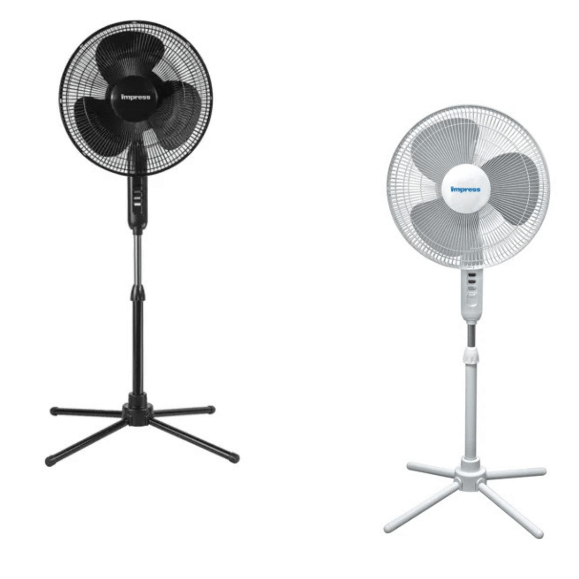 Impress Easy-Assemble 3-Speed 16-Inch Stand Oscillating Pedestal Floor Fan Jupiter Gear Home