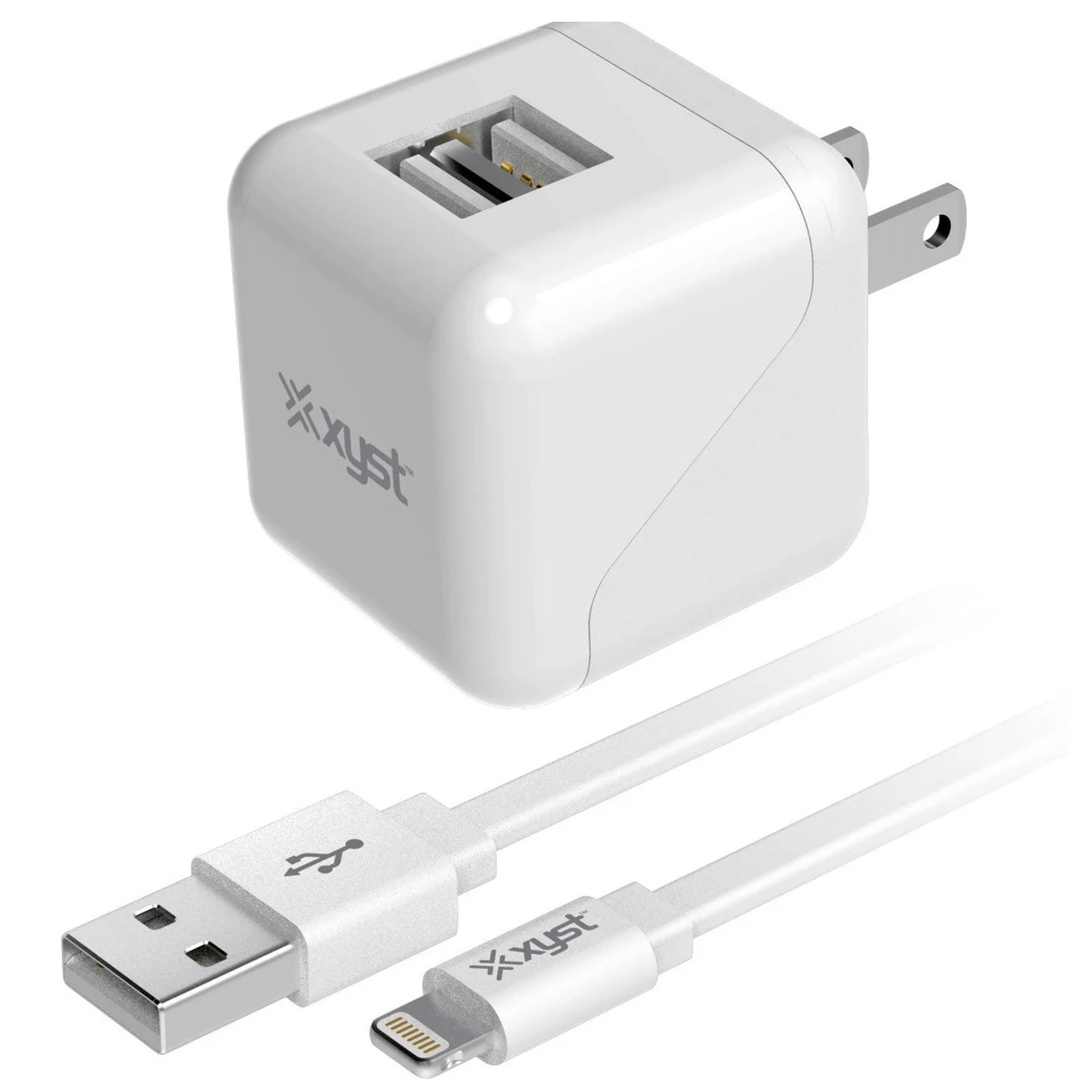 Xyst 2.4-Amp Dual USB Wall Charger With 4Ft Lightning Cable Jupiter Gear Home