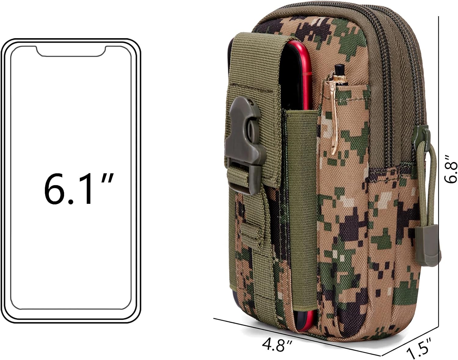 JupiterGear Tactical MOLLE Military Pouch Waist Bag for Hiking, Running and Outdoor Activities Jupiter Gear Home