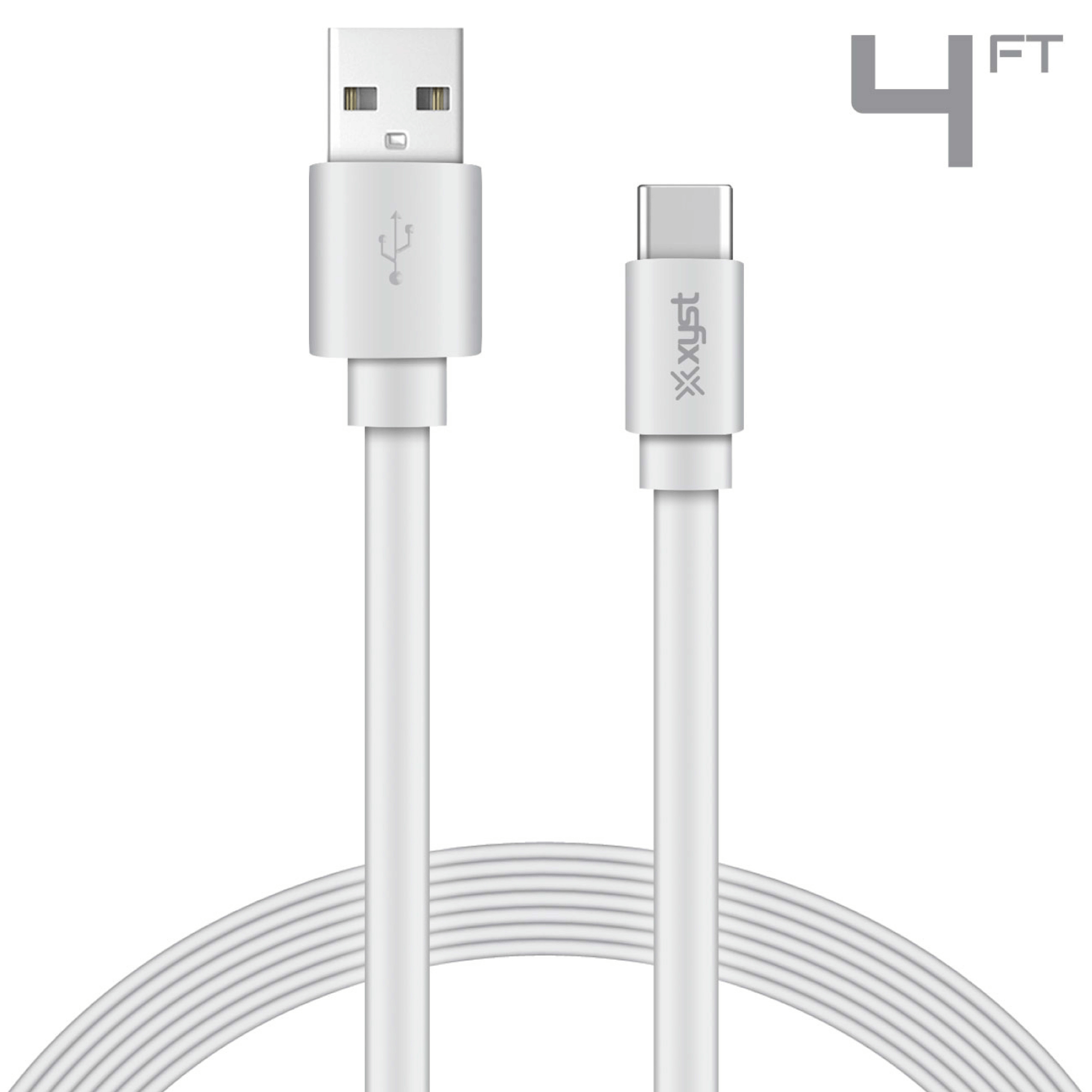Xyst Charge and Sync USB to USB-C Flat Cable 4Ft Jupiter Gear Home