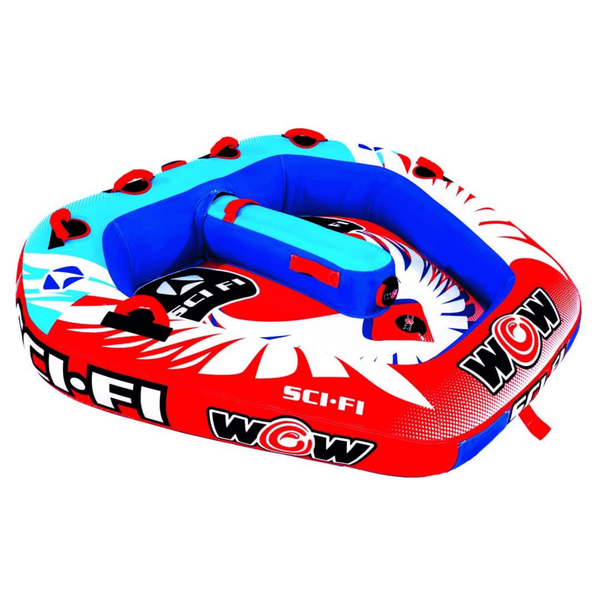 WOW Watersports Sci-Fi 2 Person 2P Cockpit Towable with Inflated Median Jupiter Gear Home