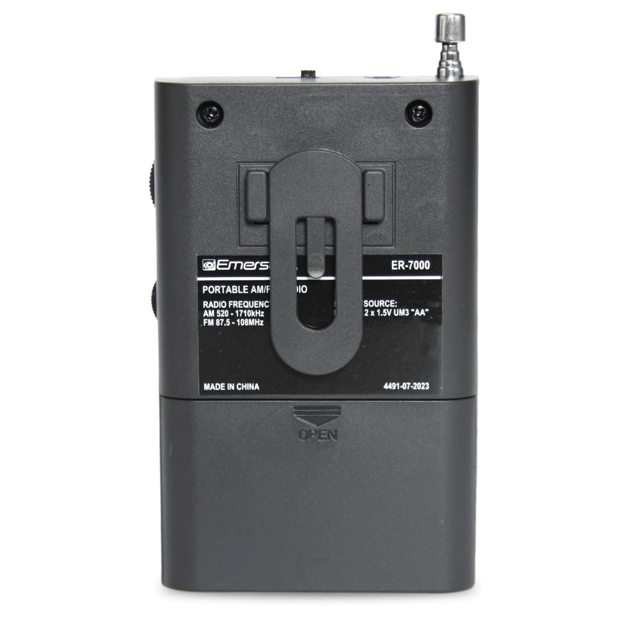 Emerson Portable AMFM Radio with Built-In Speaker and Easy Removable Belt Clip Jupiter Gear Home