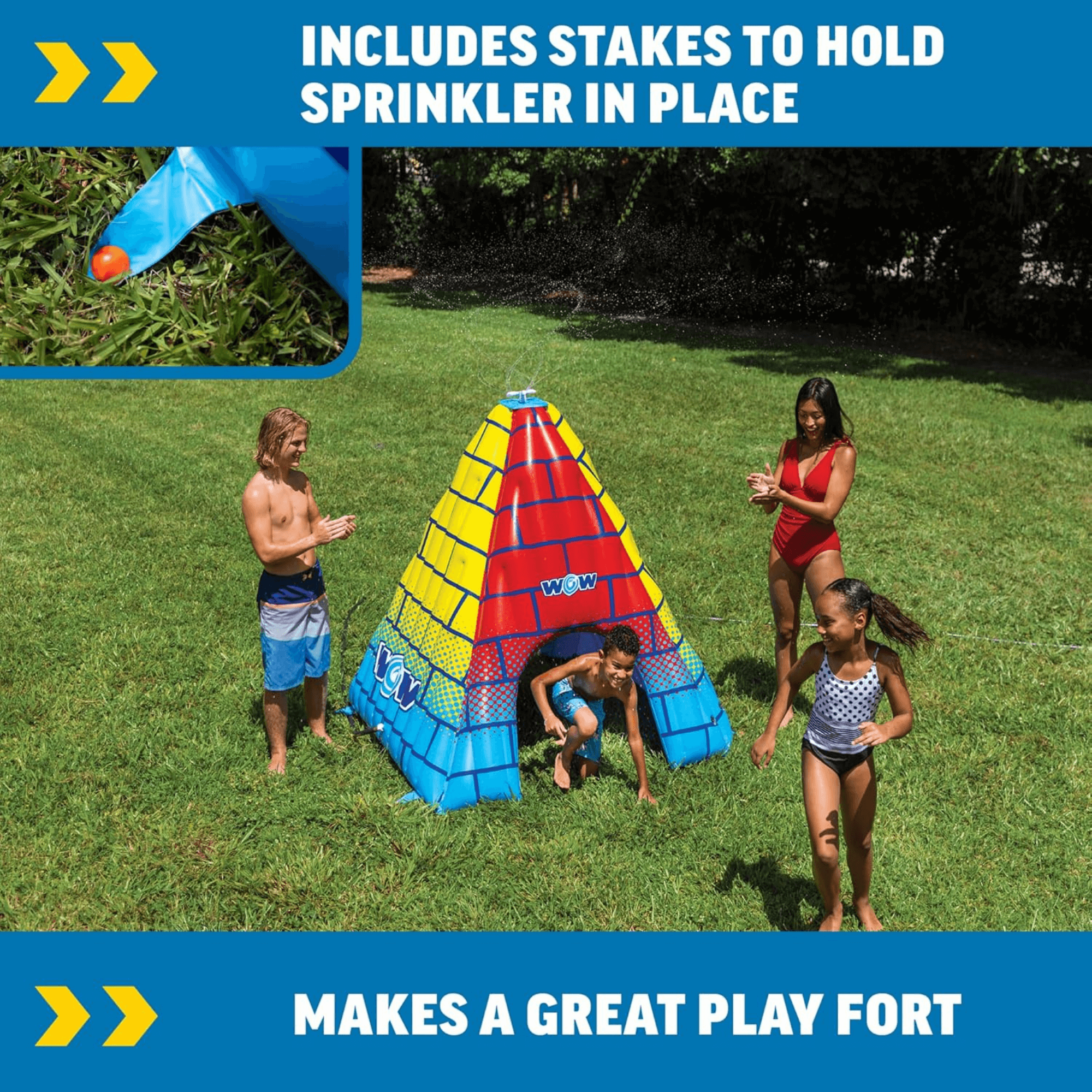 WOW Watersports 5.5ft Rainbow Pyramid Backyard Sprinkler Jupiter Gear Home