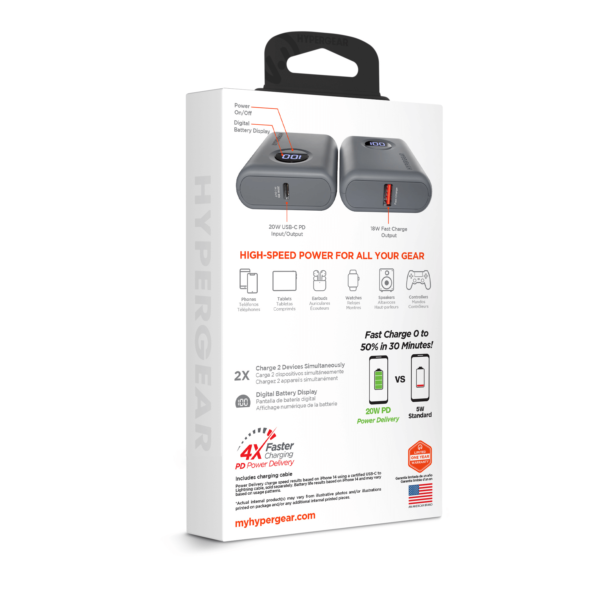 HyperGear PowerPack PRO 10000mAh 20W Power Bank Jupiter Gear Home
