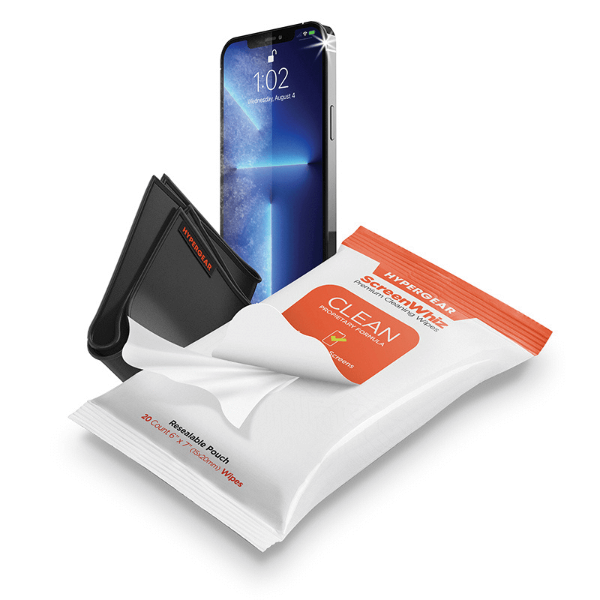HyperGear ScreenWhiz Screen Cleaning Wipes and Cloth Kit Jupiter Gear Home