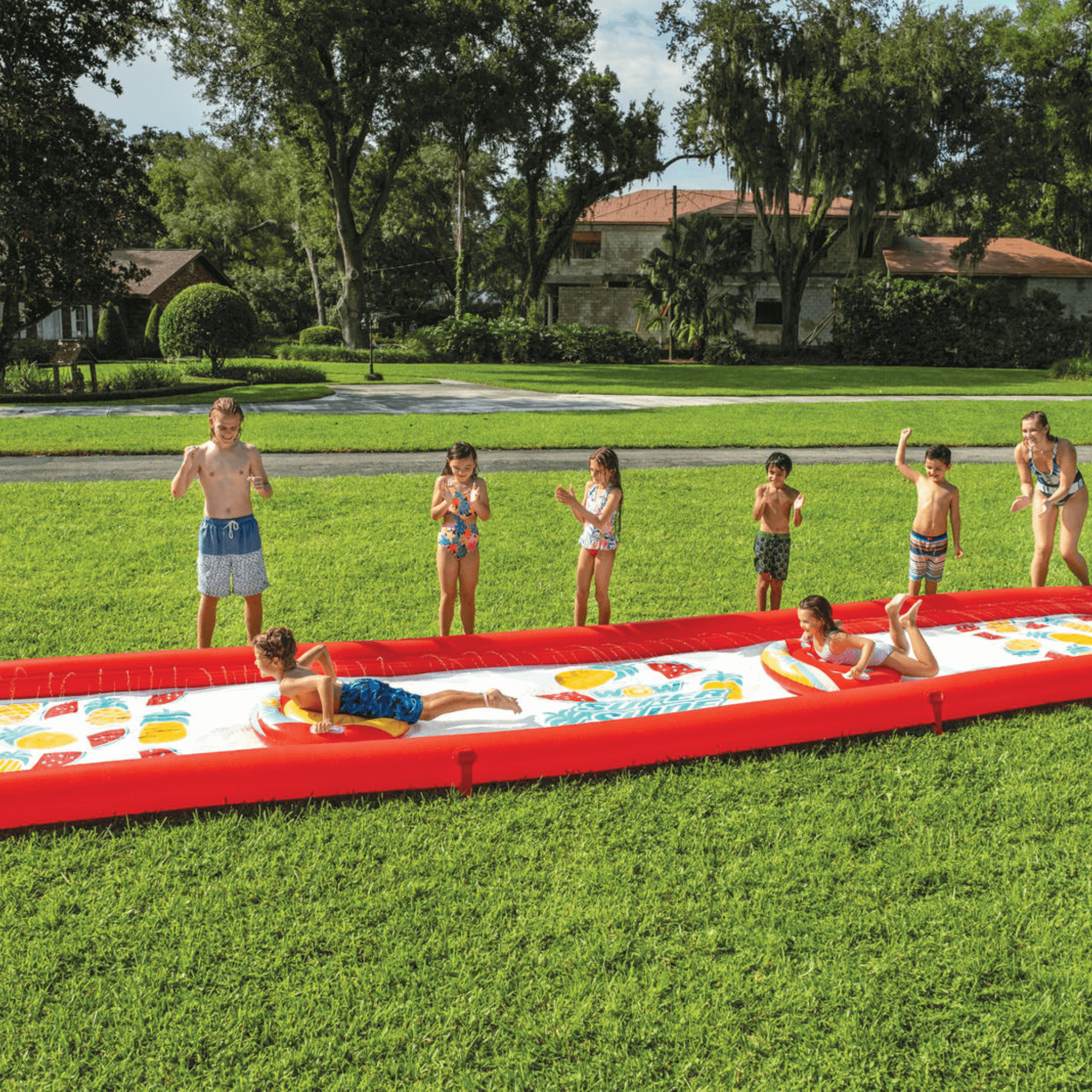 WOW Watersports Pineapple Super Backyard Lawn Slide with High Side Walls and Sprayers Jupiter Gear Home