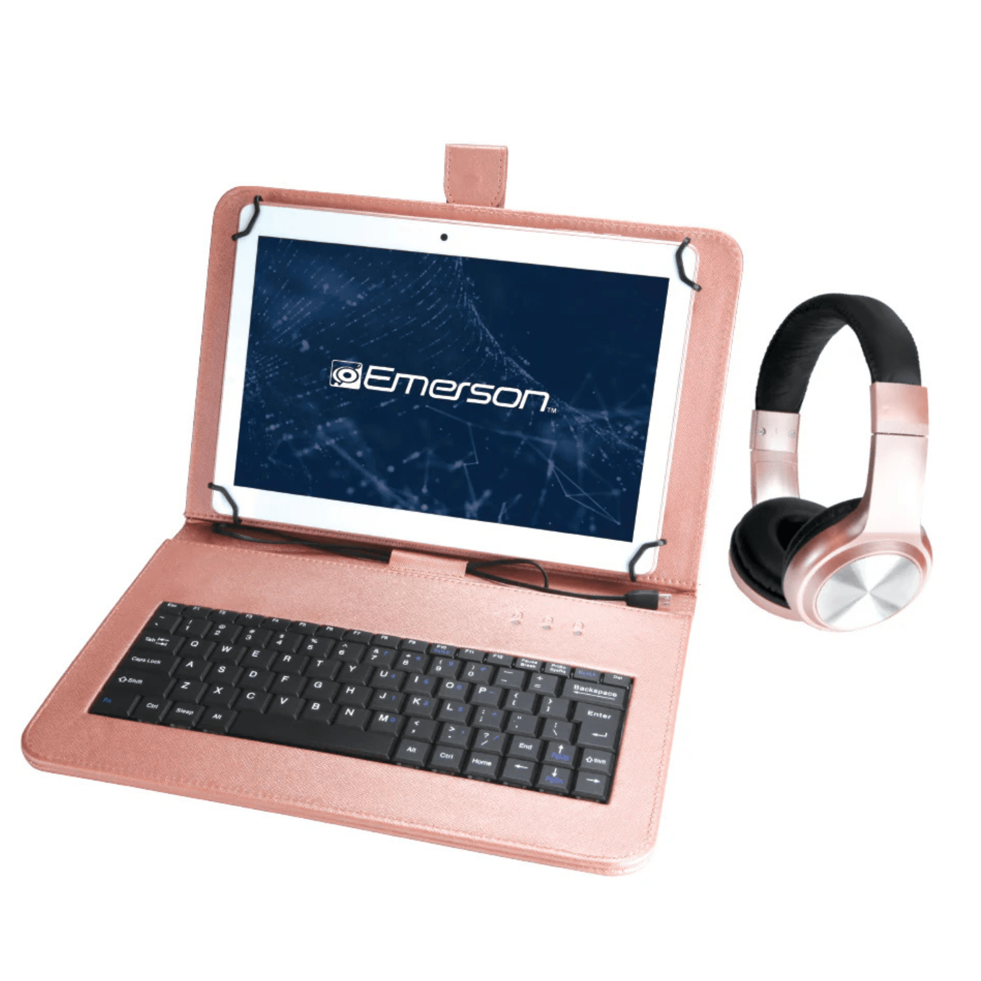 Emerson 9” Quad Core Tablet with Android 14 Rose Gold - Refurbished Jupiter Gear Home