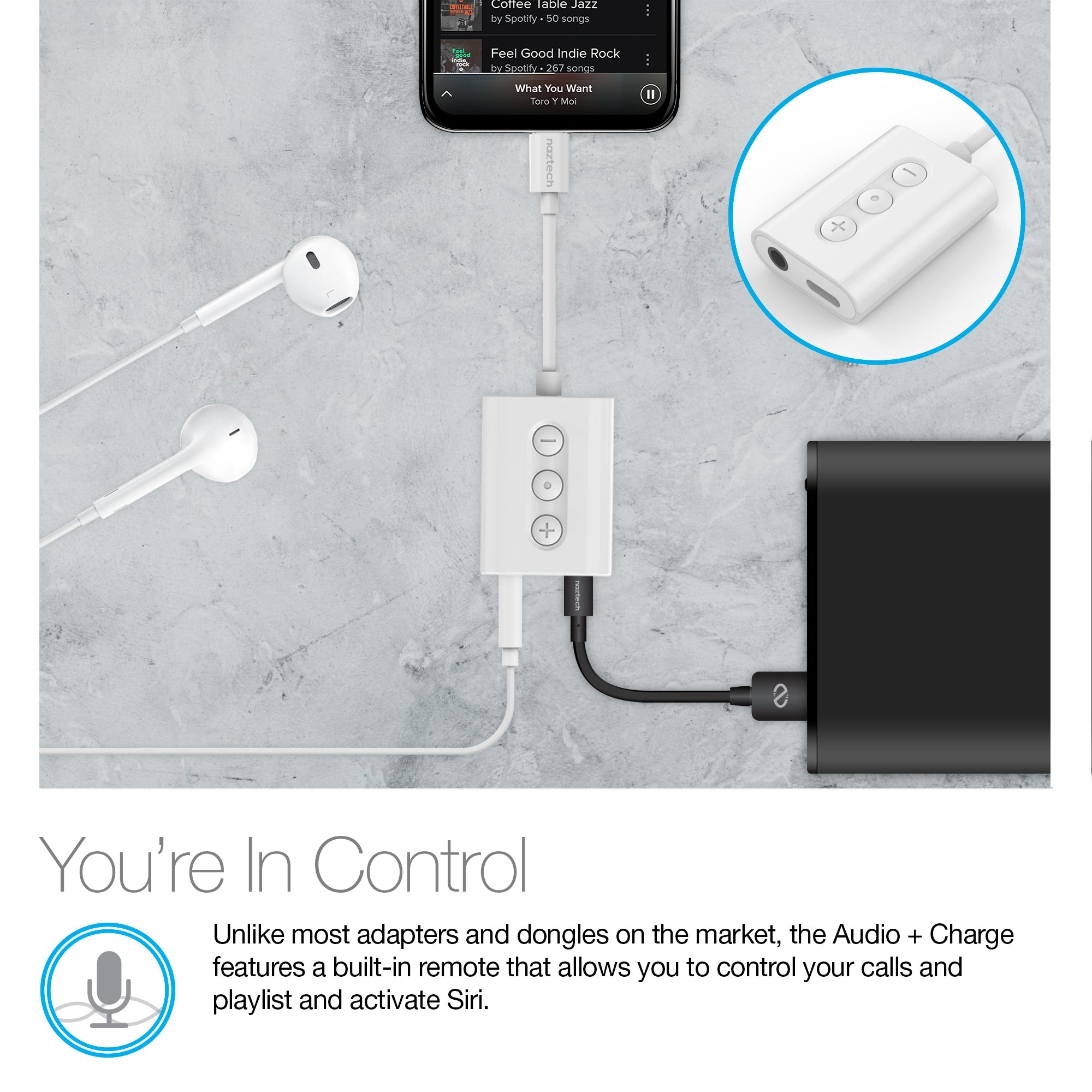 Naztech MFI Lightning to 3.5mm Audio + Charging Adapter Jupiter Gear Home
