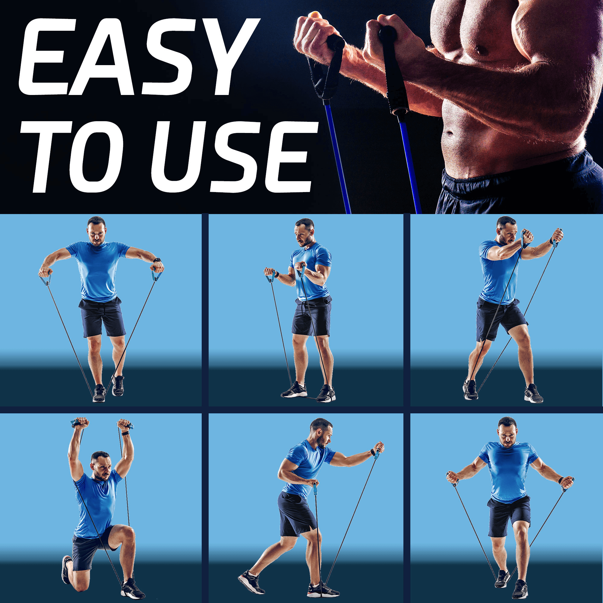 XGear Fitness 11-Piece Exercise Resistance Band Set with Handles Jupiter Gear Home