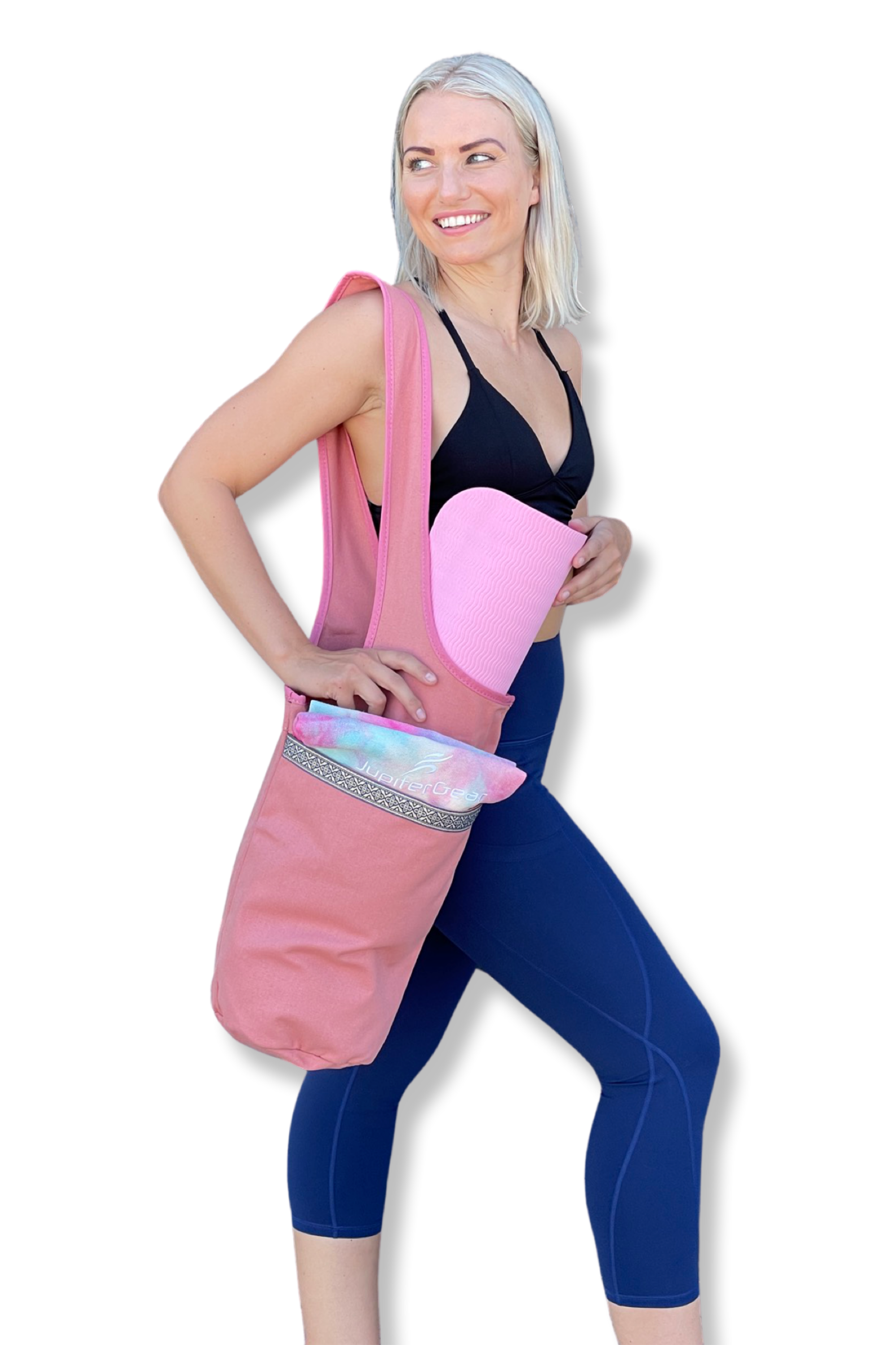 JupiterGear Yoga Mat Carrying Tote Bag with Large Size Pockets | Multipurpose and Fit Most Size Mats Jupiter Gear Home